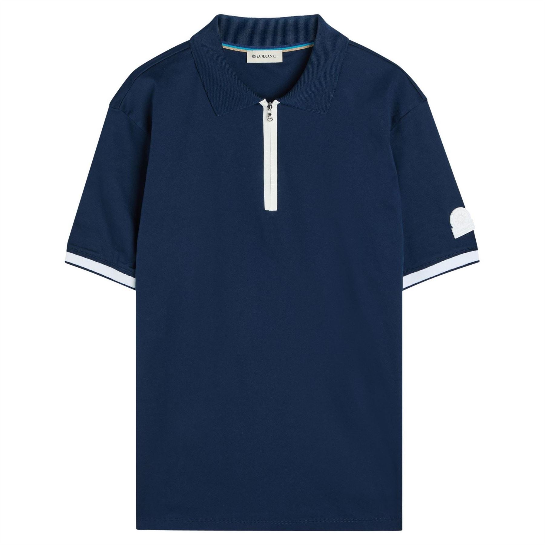 Sandbanks Polo Ss Quarter Zip Silicon