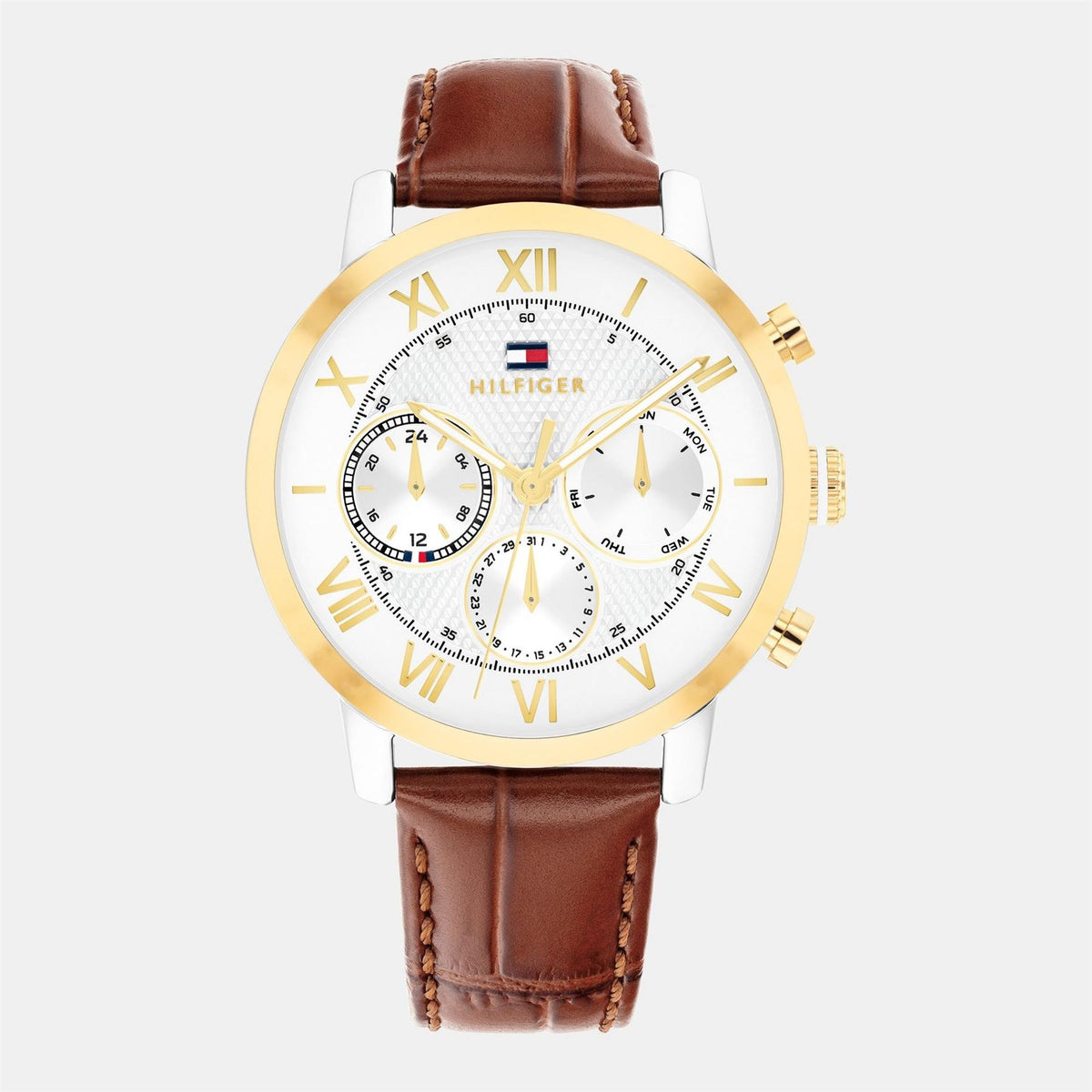 Tommy Hilfiger Hilfiger Mens Brown Leather Strap Watch