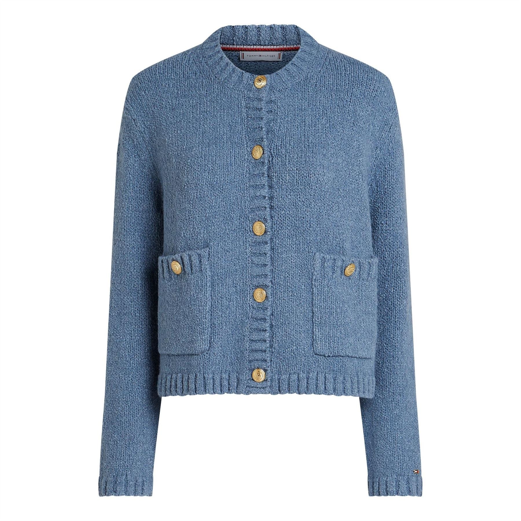 Tommy Hilfiger Textured Gold Button Cardigan