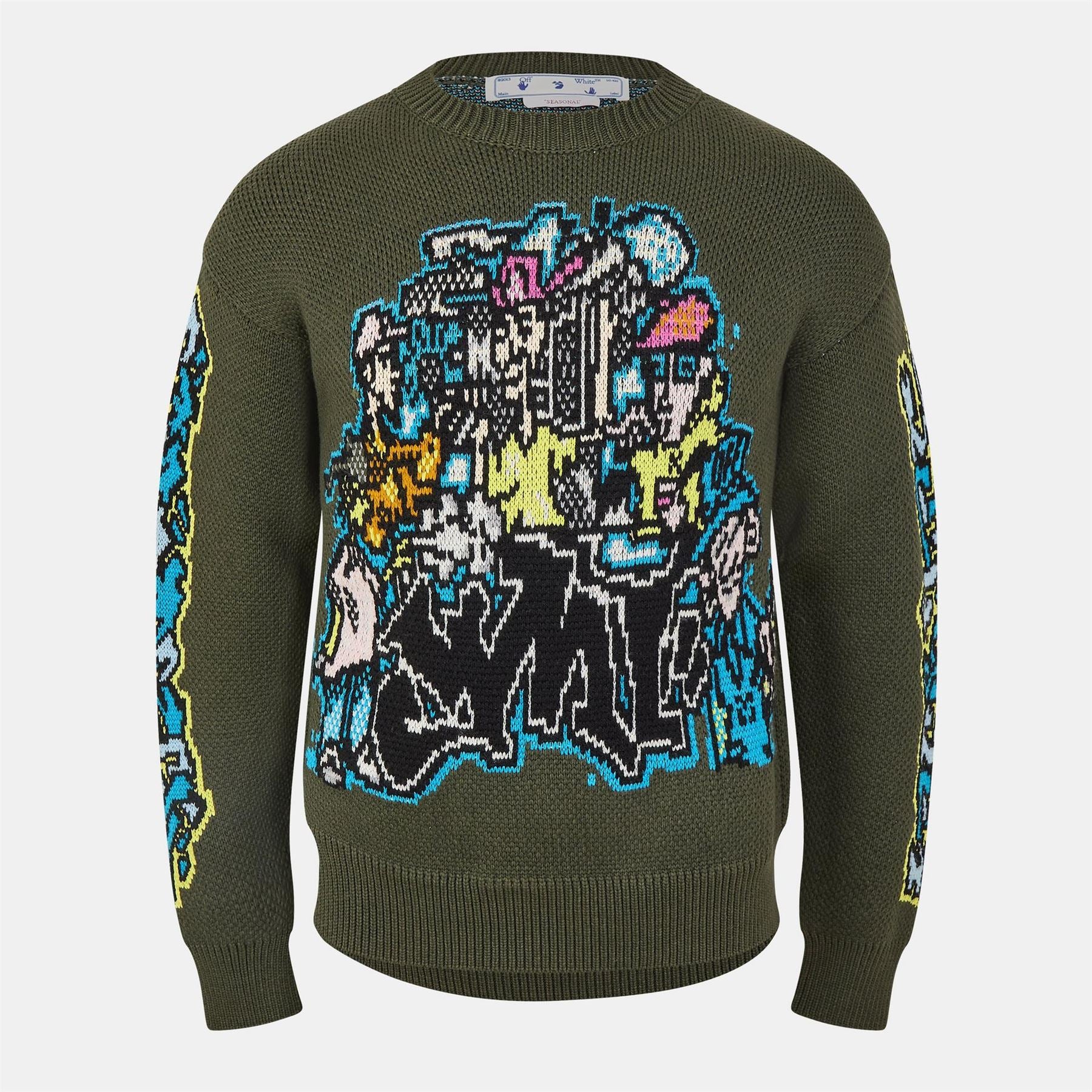 Off White Chunky Knit Crew Neck Regular Fit Sweater