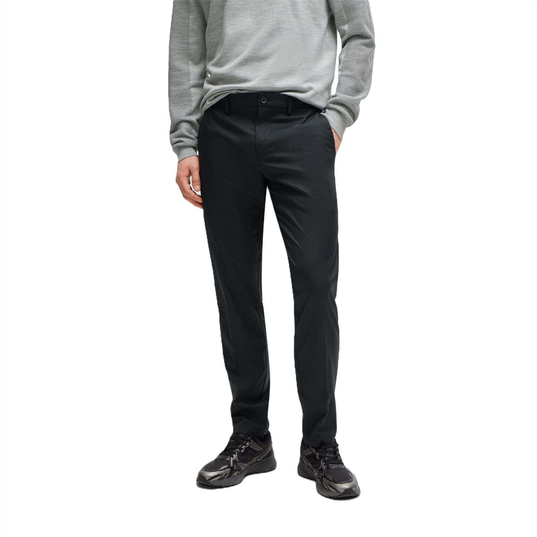Boss Drax Solid Patterned Straight Trousers