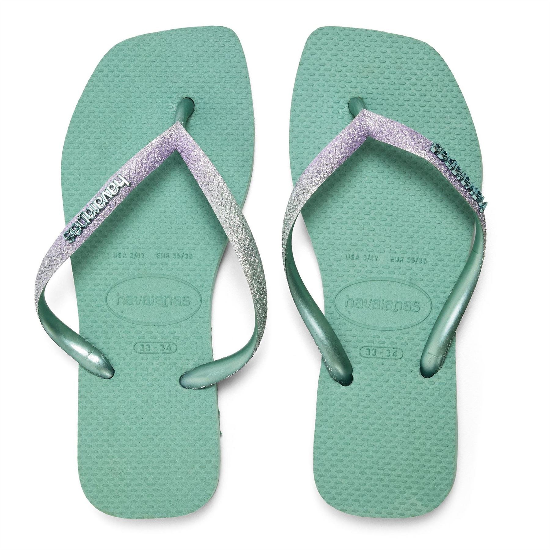 Havaianas Kids Square Glitter Flip Flops