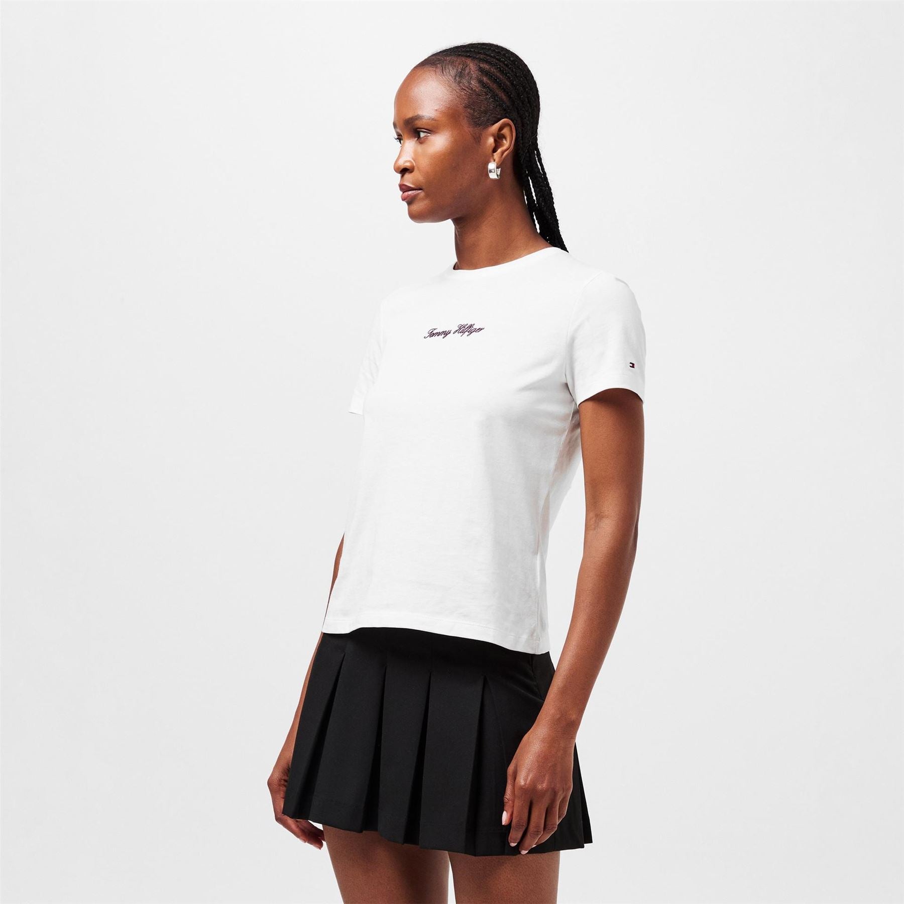 Tommy Hilfiger Script Embroidered Regular Fit Crew Neck T-Shirt
