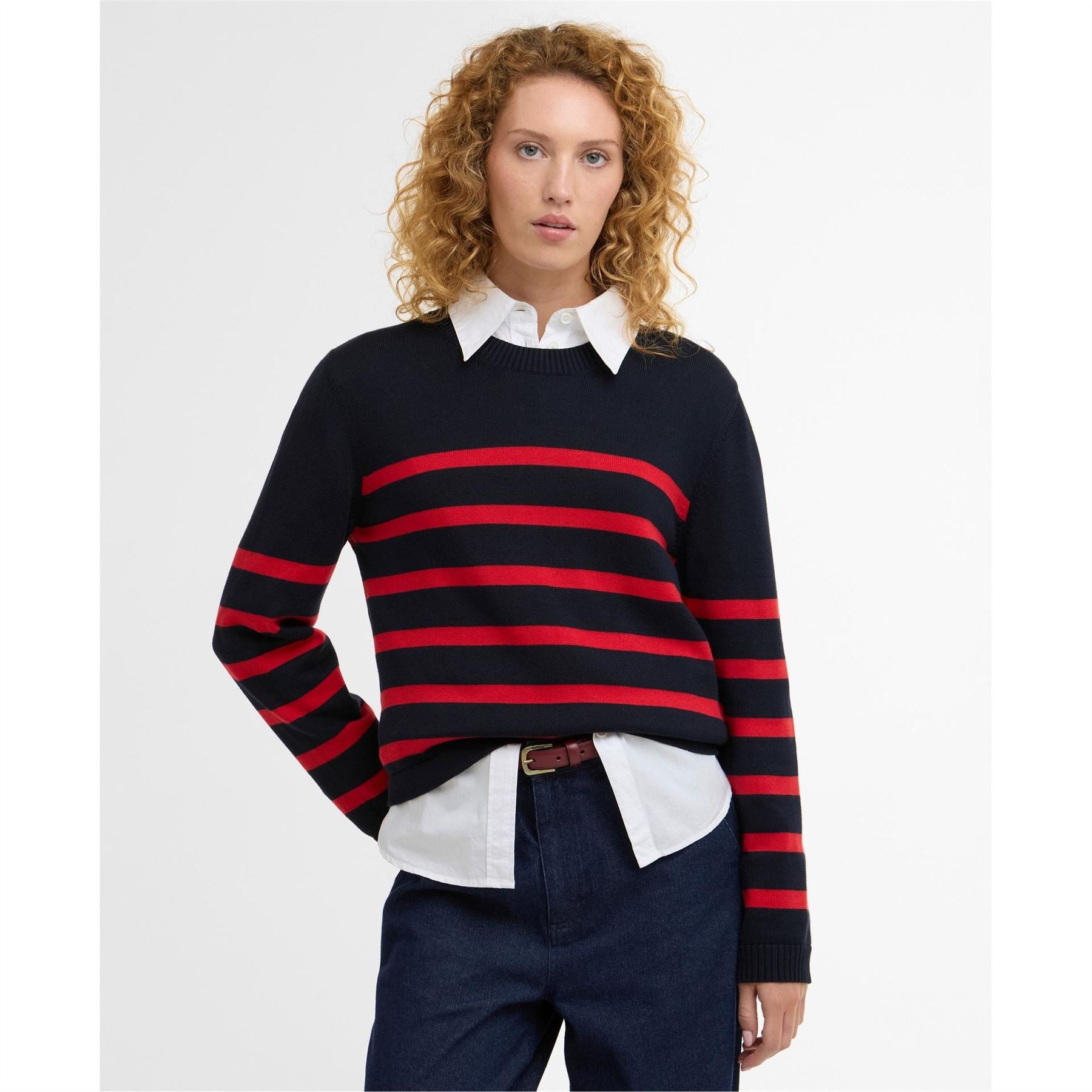 Barbour Fern Striped Crew Neck Jumper