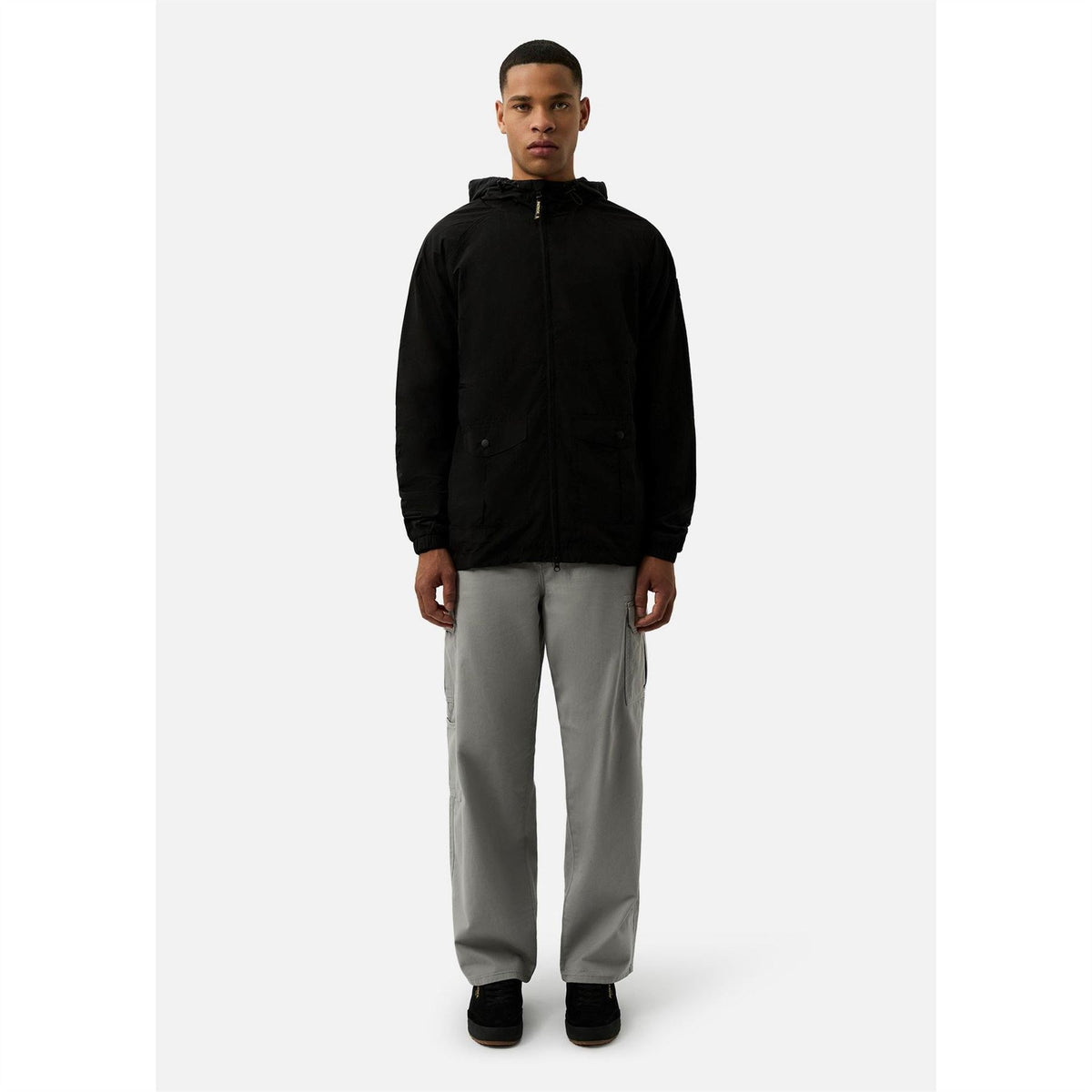 Patrick Chapman Hooded Solid Patterned Field Jacket