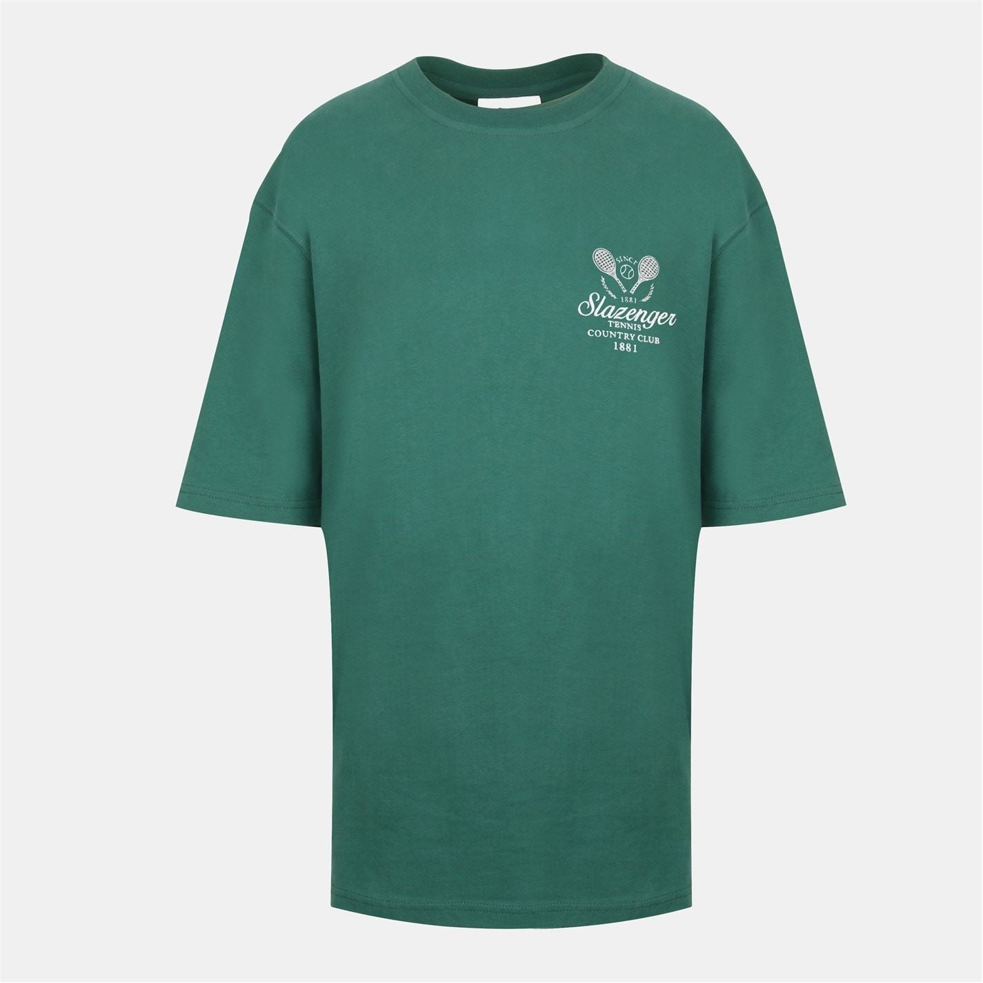 Slazenger Tennis Oversize Fit Embroidered Short Sleeve T-Shirt