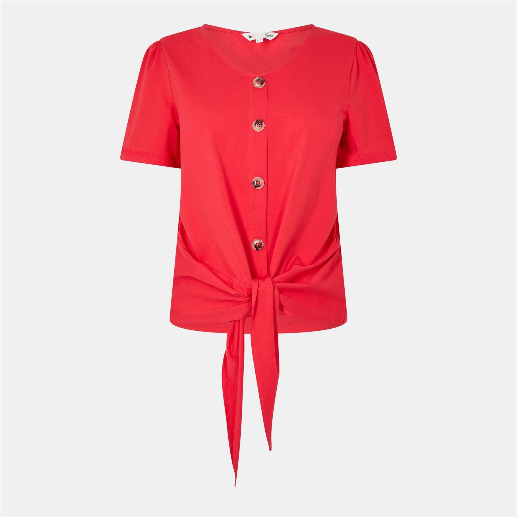 Yumi Button Tie Jersey T-Shirt