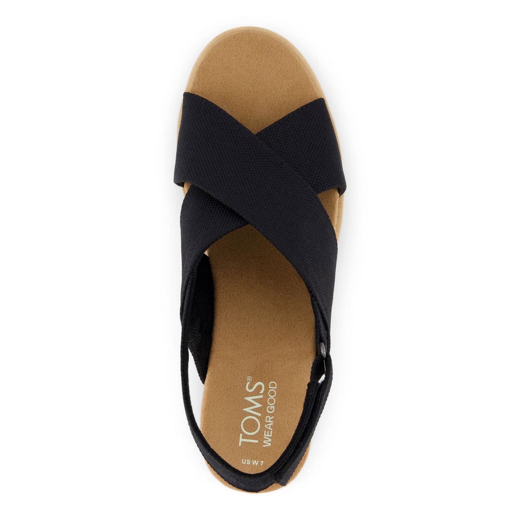 Toms Diana Crossover Strap Open Toe Flat Sandals