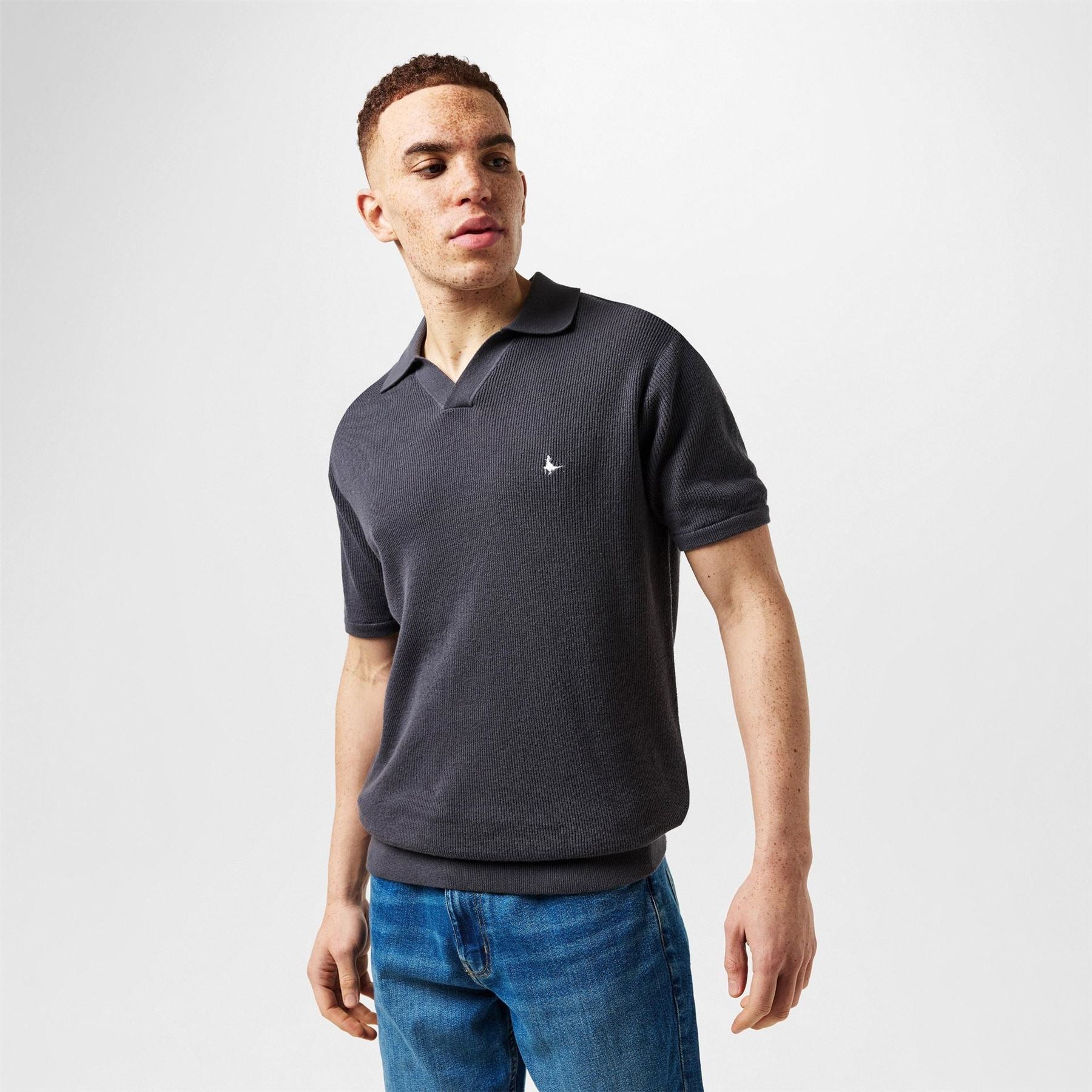 Jack Wills Ottoman Knit Short Sleeve Polo Shirt