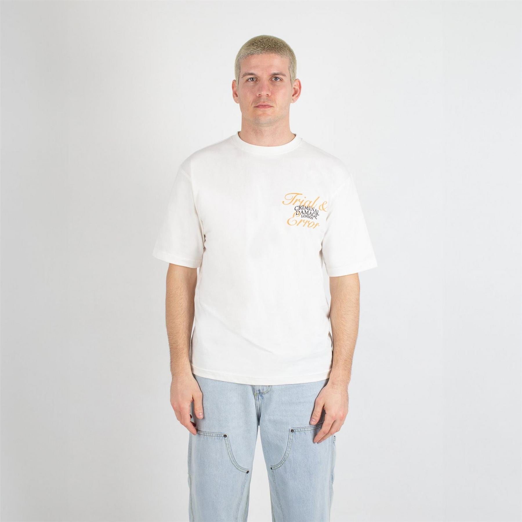 Criminal Damage Oversize Fit Lettering Crew Neck T-Shirt