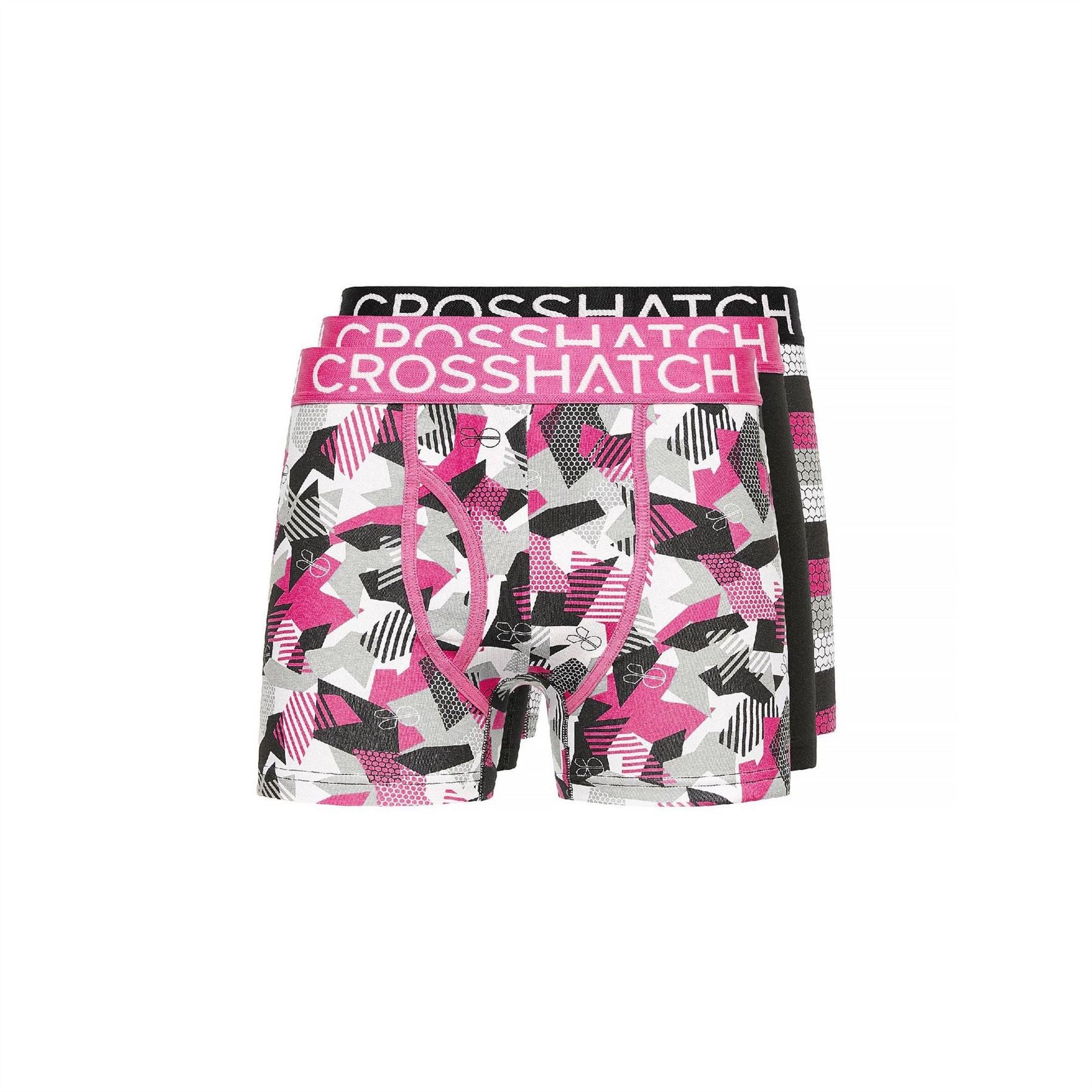 Crosshatch Crystaline Geometric Patterned Boxer Brief