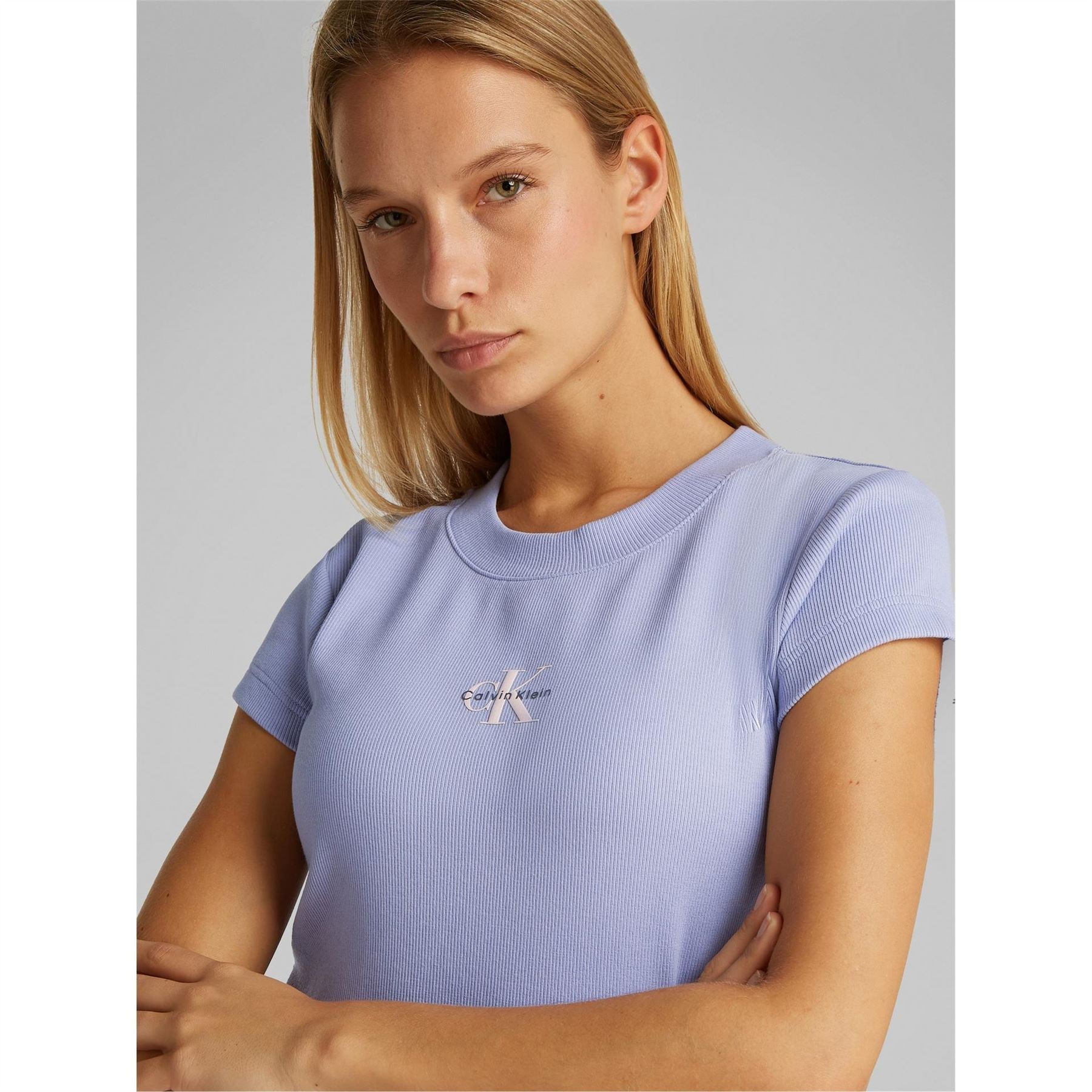 Calvin Klein Jeans Cropped Slim Fit Crew Neck T-Shirt