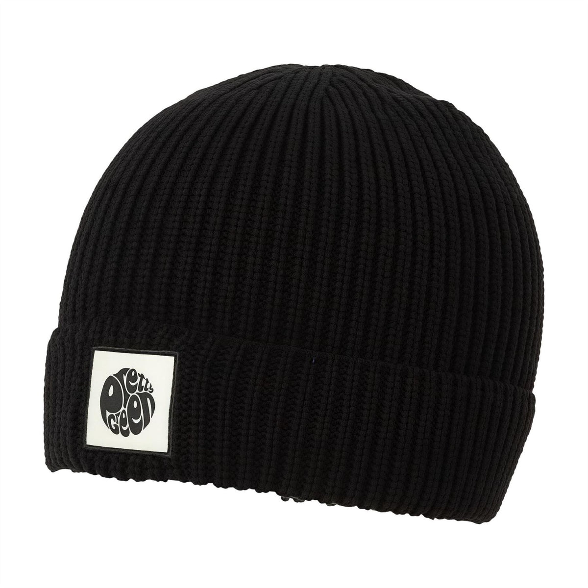 Pretty Green Adjustable Cuff Beanie With a Ribbed Pattern