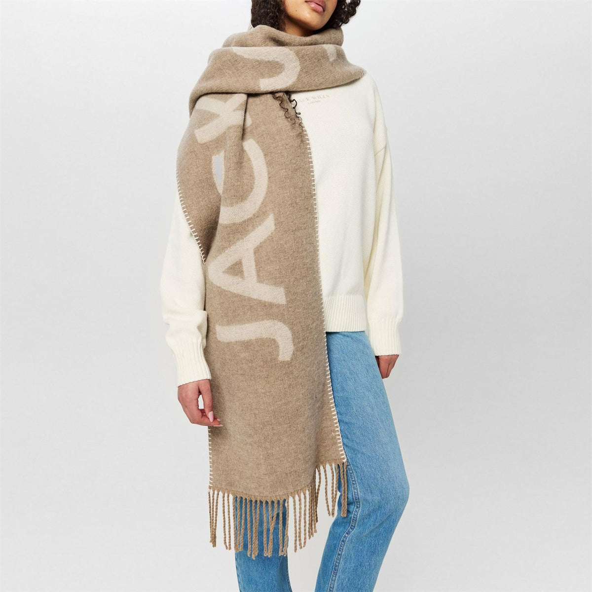 Jack Wills Jw Intarsia Oversized Scarf