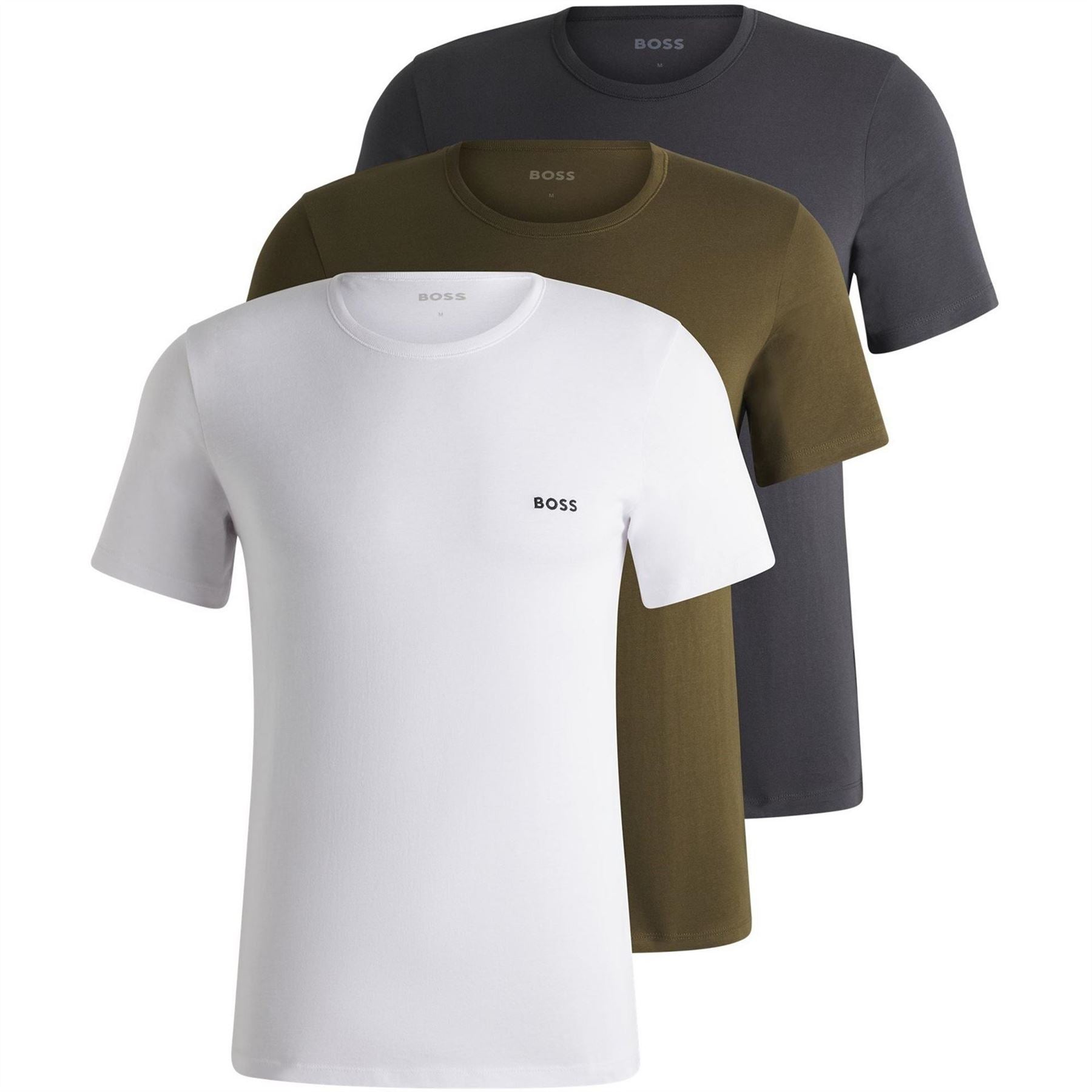 Boss BOSS Bodywear 3 Pack Premium Cotton T Shirts   Crew Neck