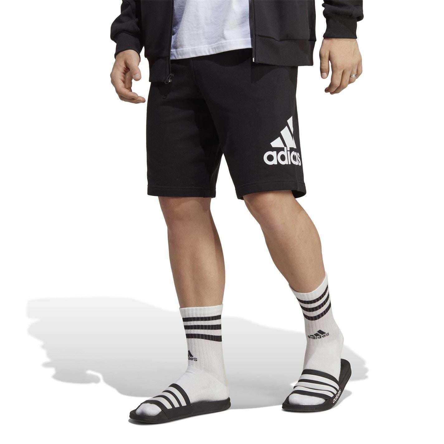 adidas Mens Big Logo French Terry Shorts