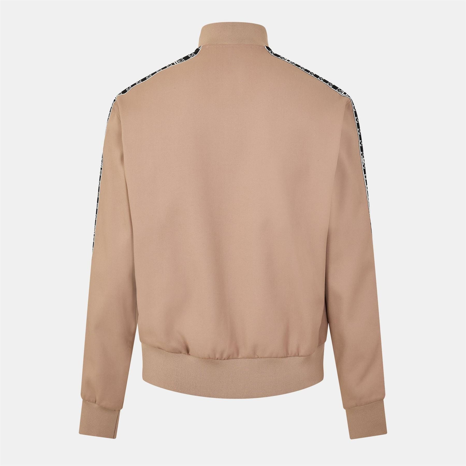 Off White Regular Fit Mock Neck Long Sleeve Athletic