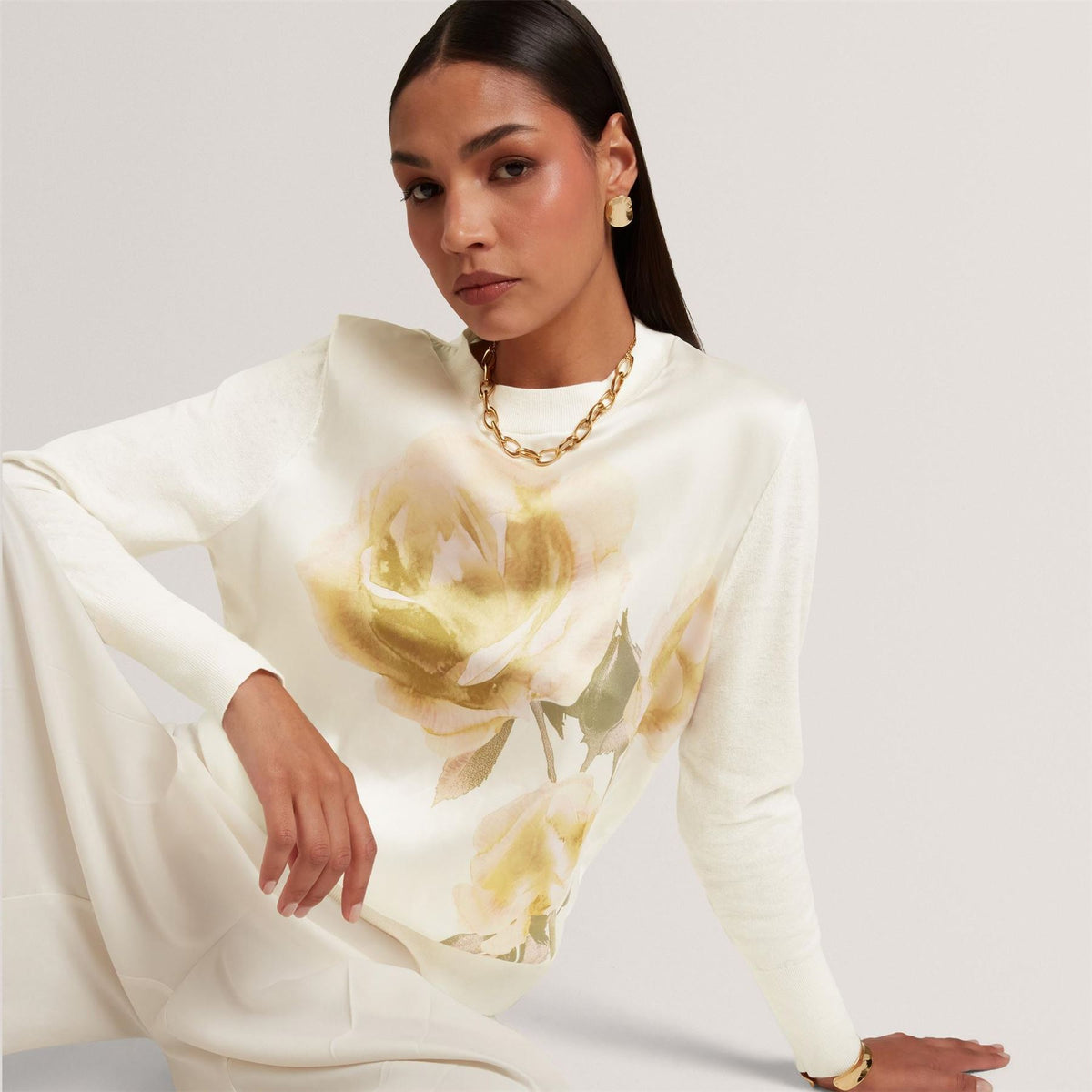 Ted Baker Long Sleeve Printed Front Sweatshirt