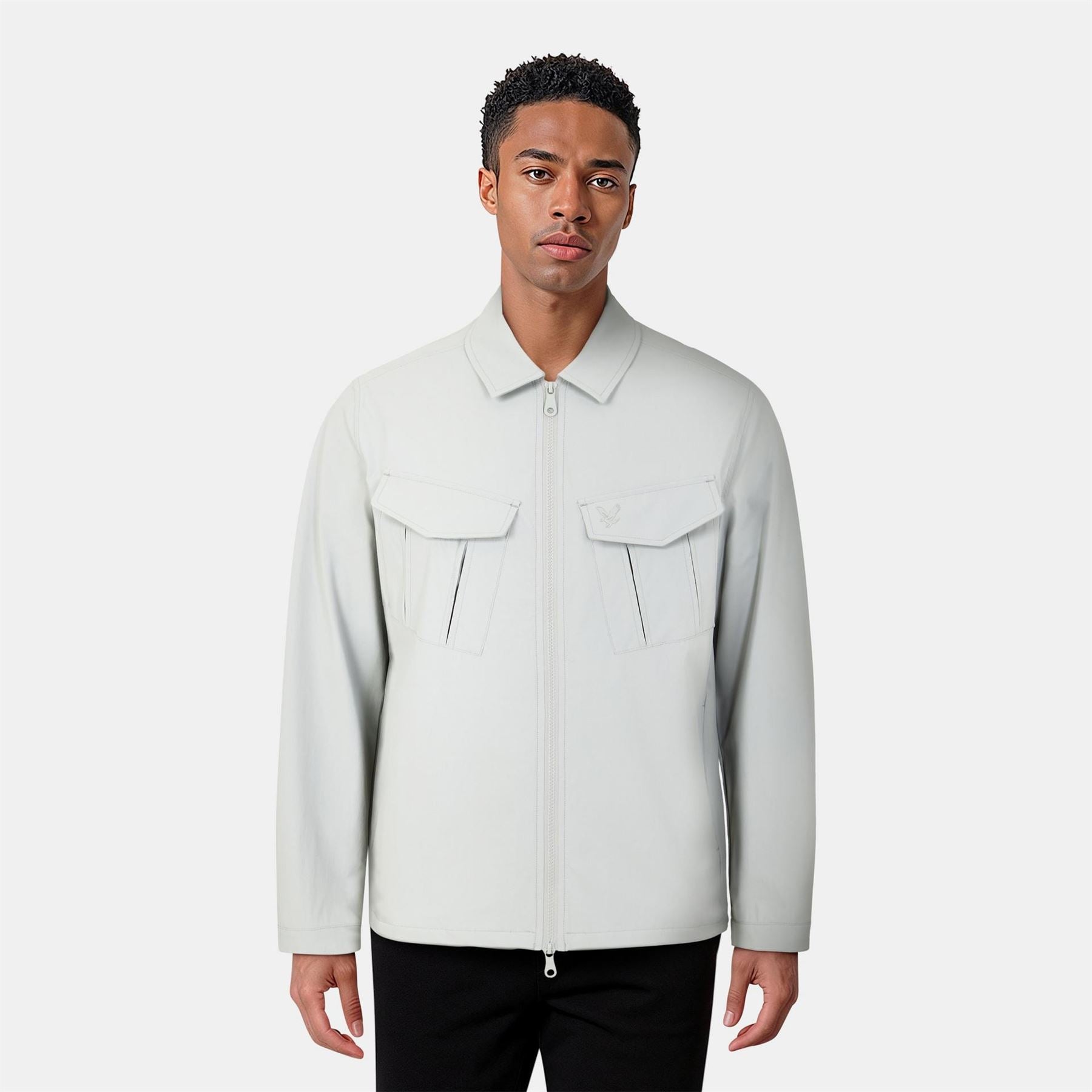Lyle and Scott Solid Patterned Snap Button Overshirt