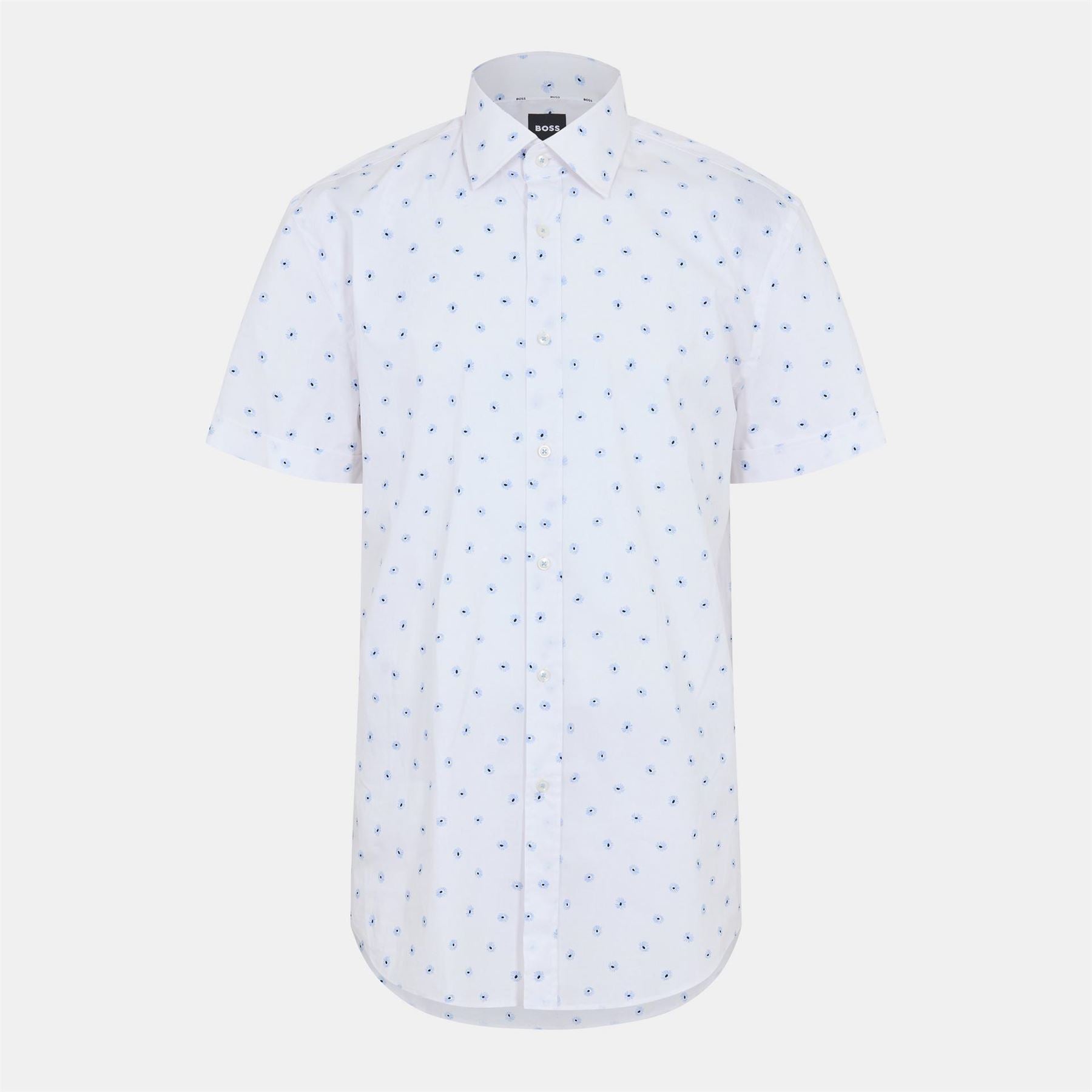 Boss Collared Neck Point Collar Short Sleeve Shirt