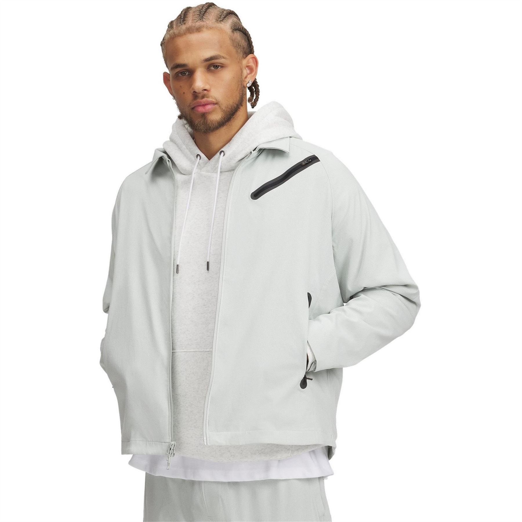Under Armour Solid Patterned Bomber Jacket with Zipped Pocket