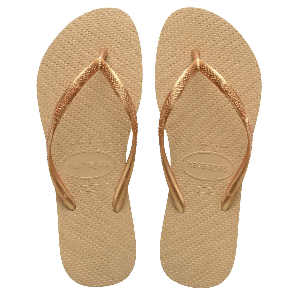 Havaianas Slim Dark Brown Metal Flip Flops