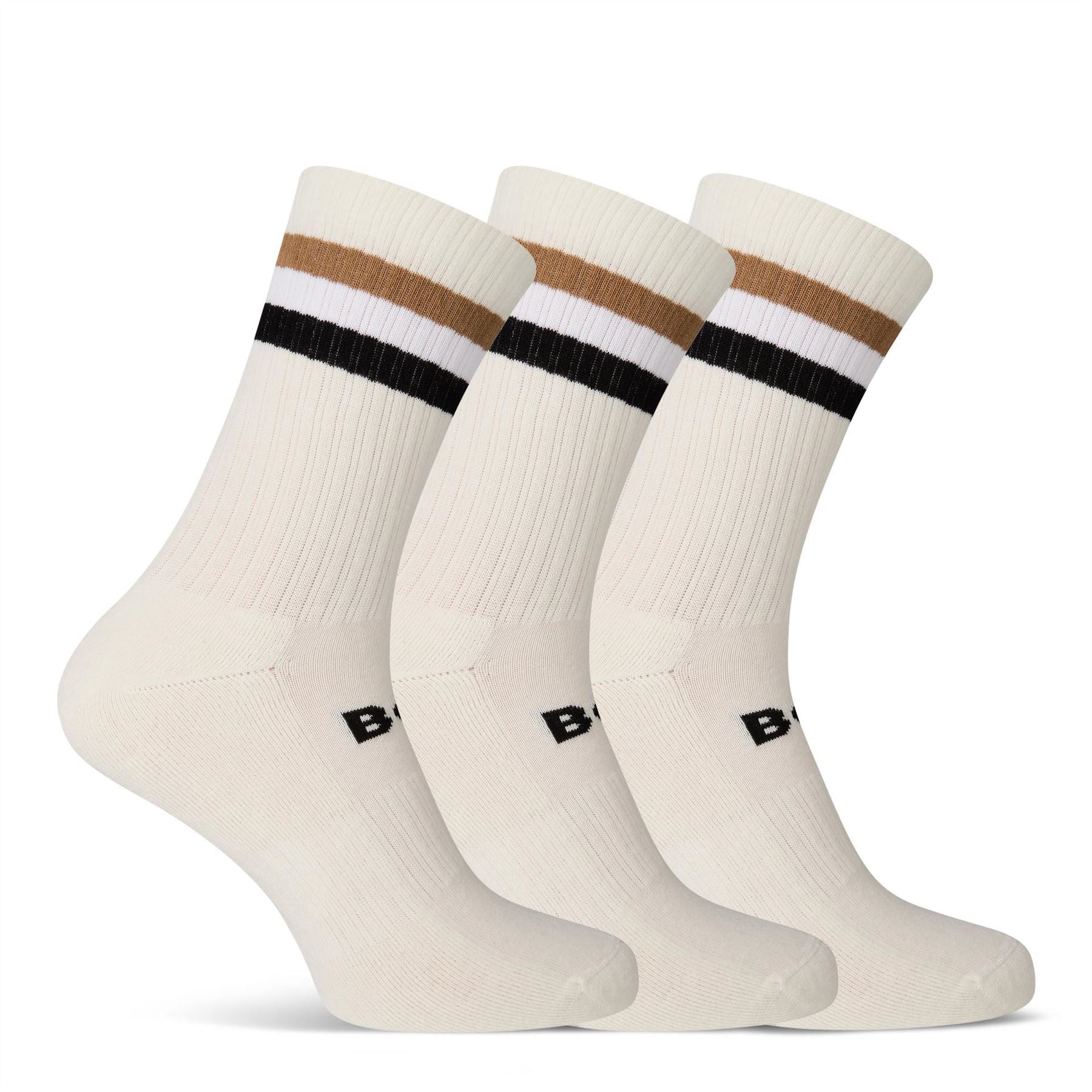 Boss Rib Stripe Crew Socks