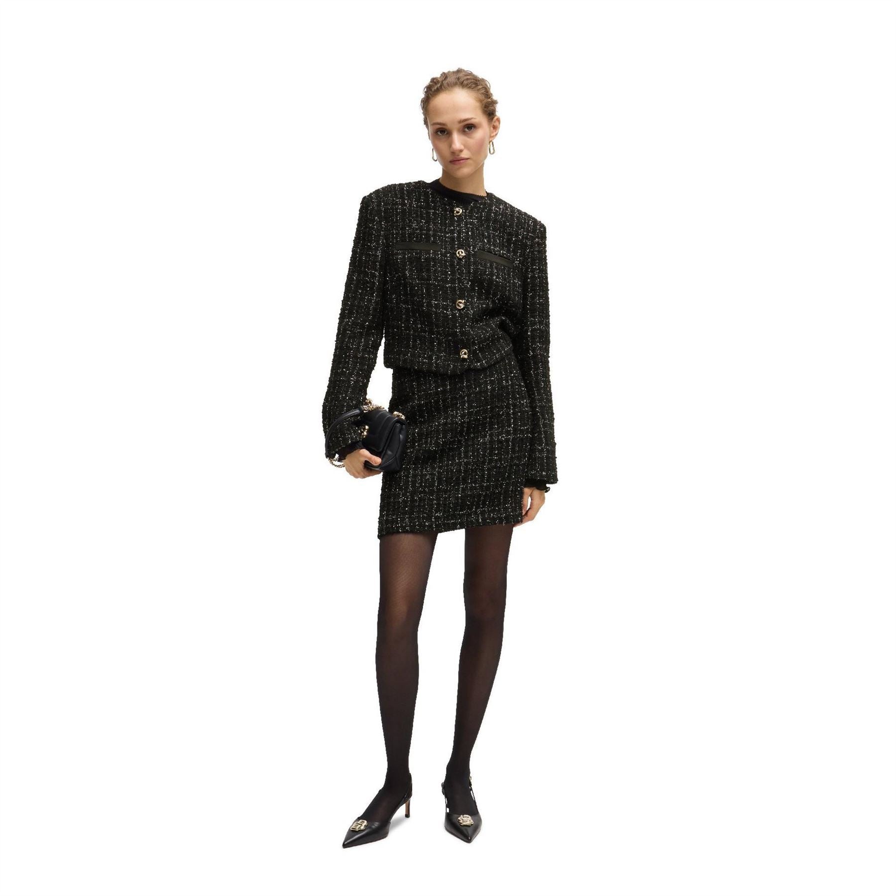 Boss Womens Viliana Mini Plaid Pencil Skirt