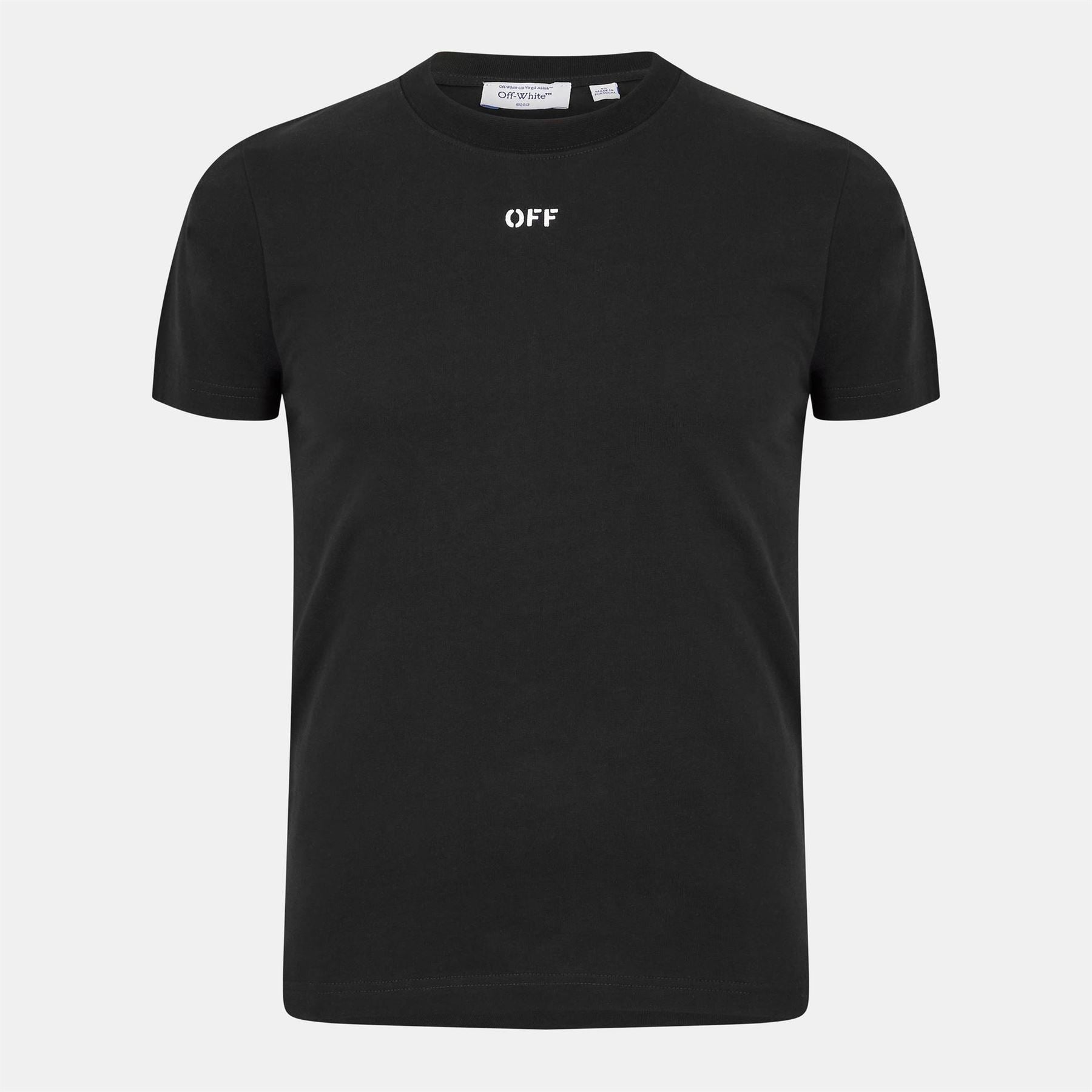 Off White Stitch Slim Fit Crew Neck Short Sleeve T-Shirt
