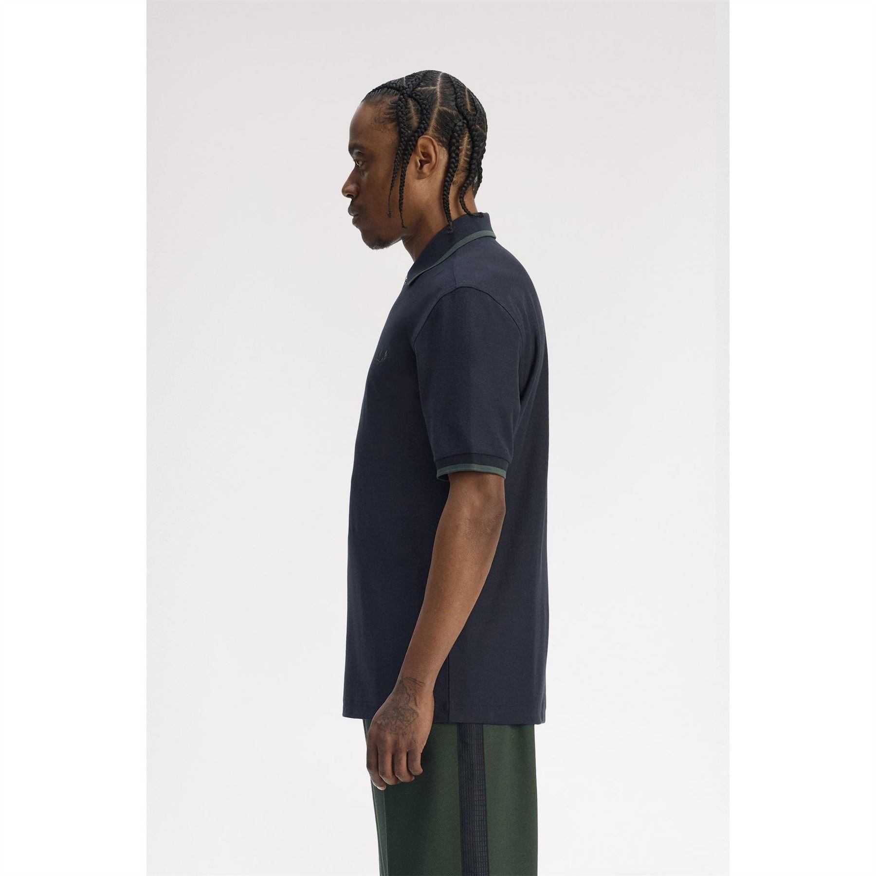 Fred Perry Crepe Zipped Short Sleeve Polo Shirt