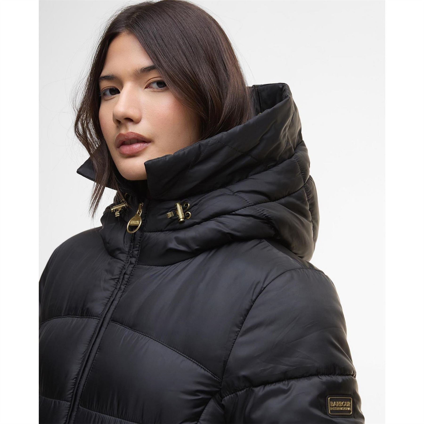 Barbour International Anastasia Detachable Hood Slim Fit Medium Puffer Jacket