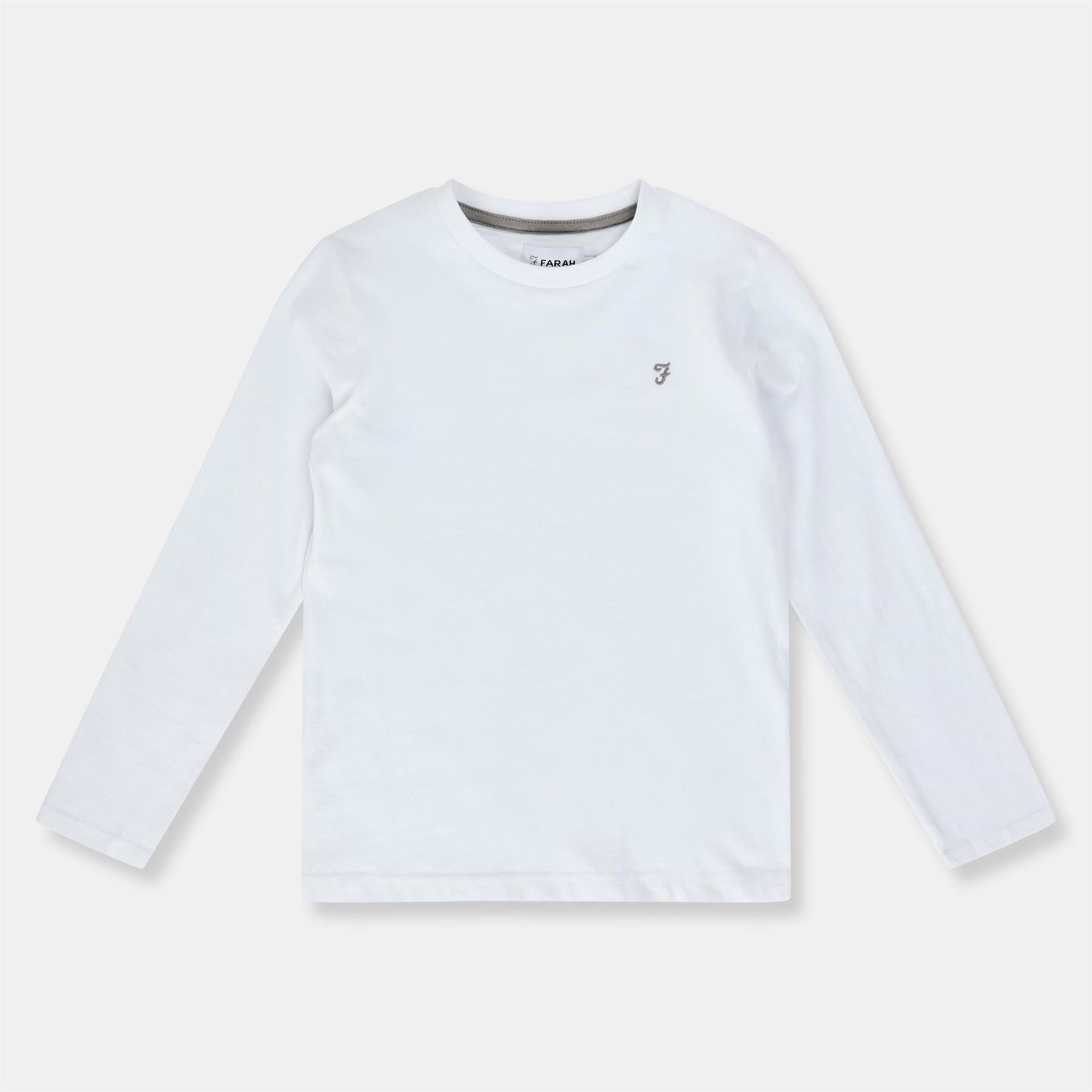 Farah Crew Neck Long Sleeve Jersey T-Shirt