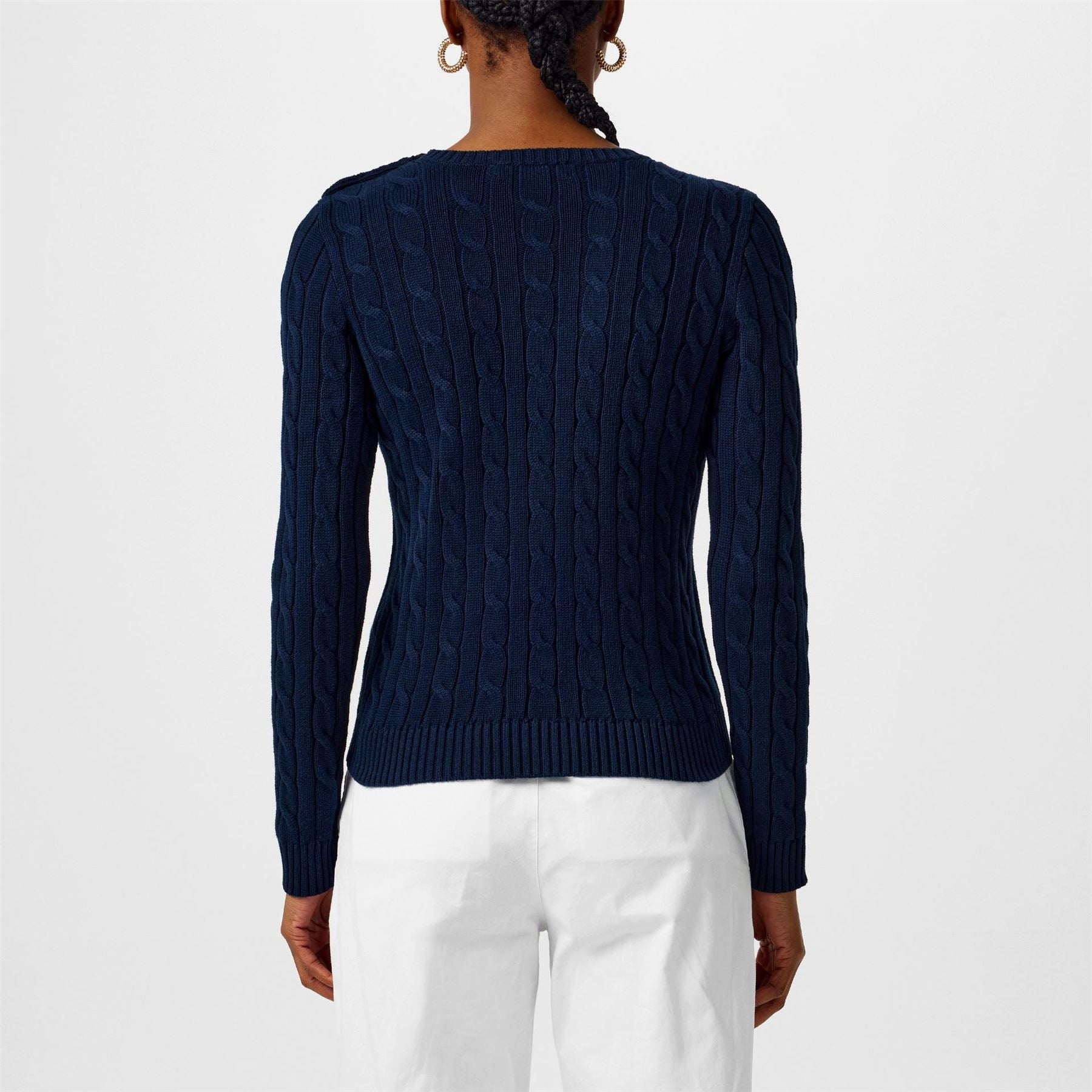 Lauren by Ralph Lauren Trim Cable Knit Jumper