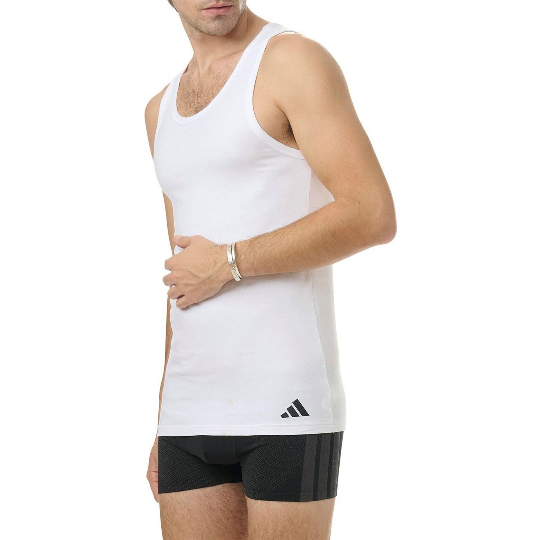 adidas 2 Pack Slim Fit Scoop Neck Tank