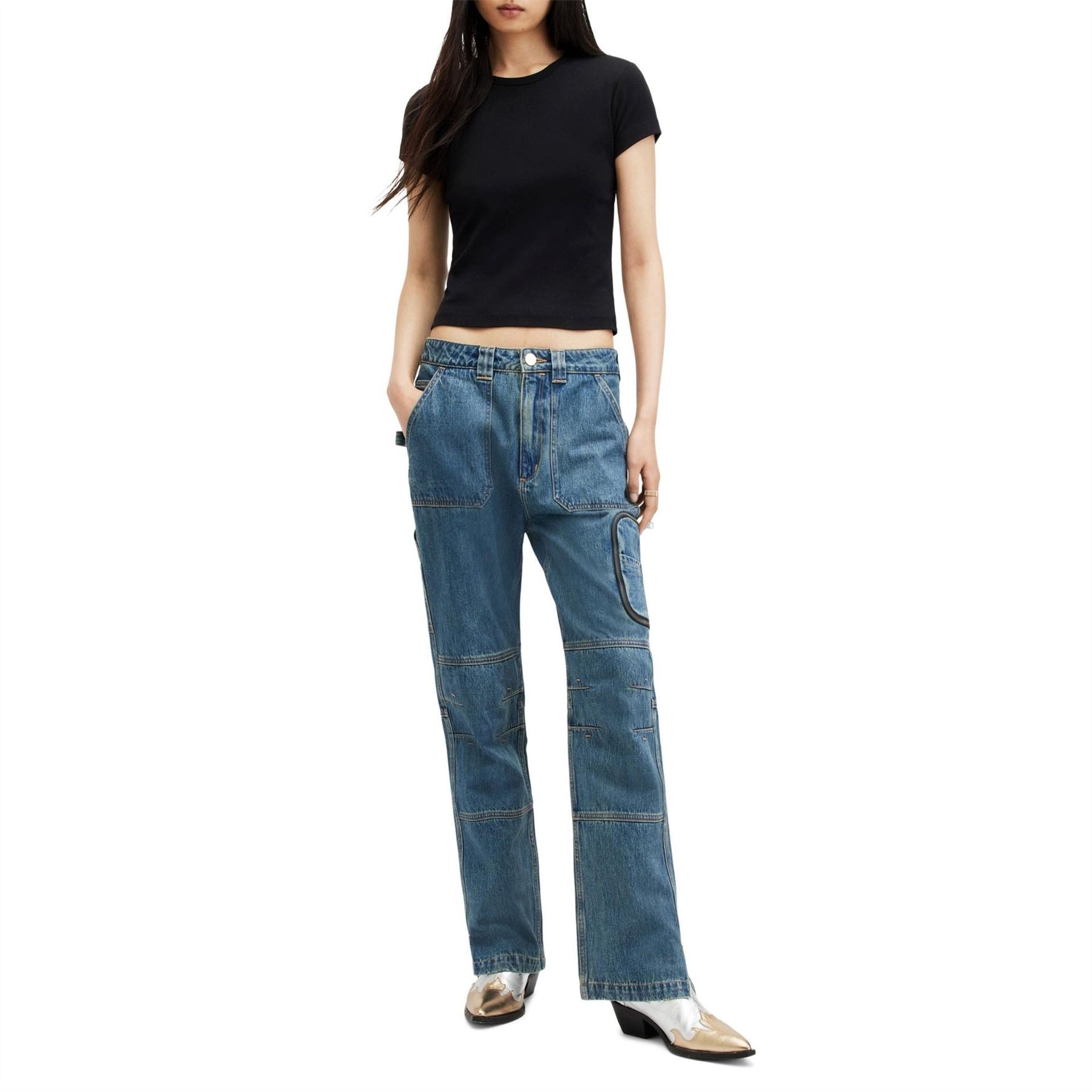 AllSaints Stevie Cropped Slim Fit T-Shirt