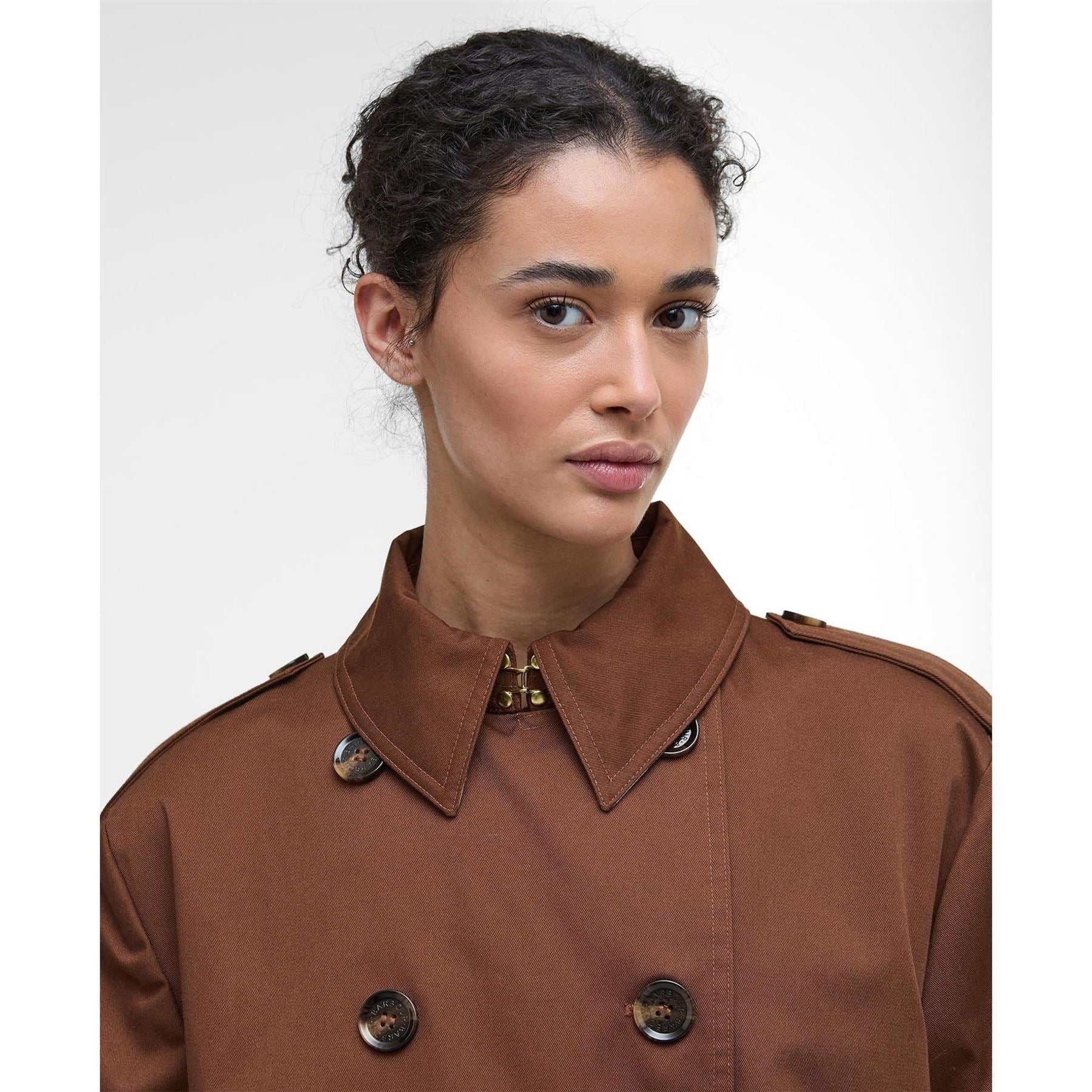 Barbour Aoife Showerproof Double Breasted Long Sleeve Rain Anorak