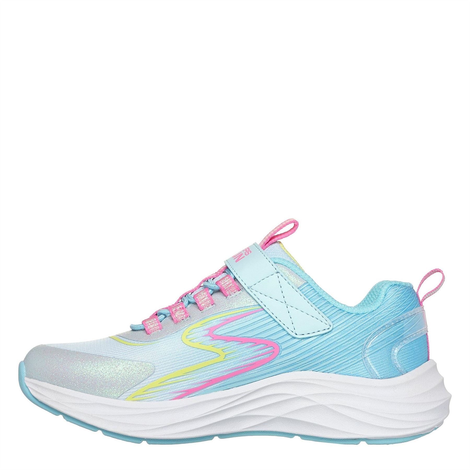 Skechers And Strap Glitter Mesh Sneak Slip On Runners Unisex Kids