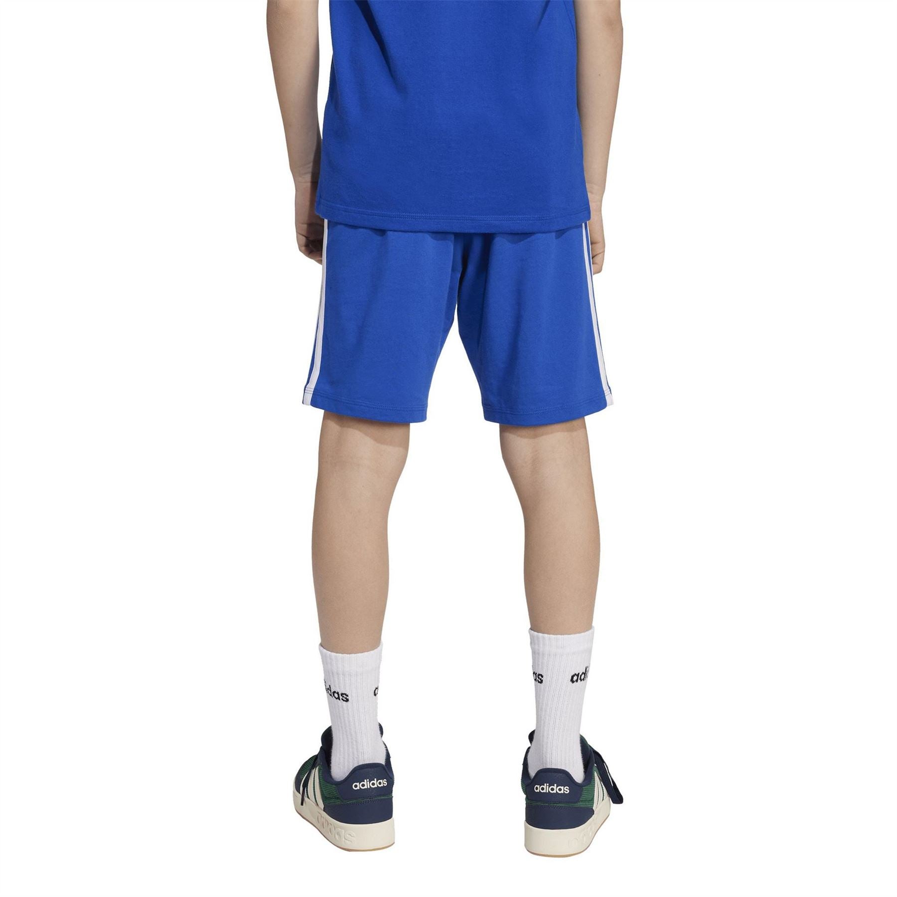adidas Essentials 3 Stripe Jersey Short Juniors