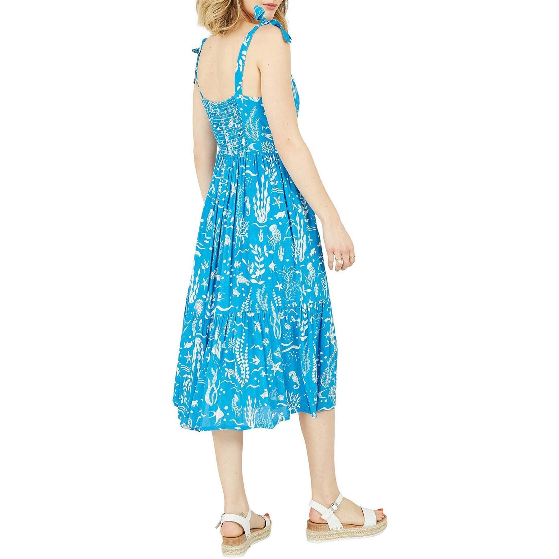 Yumi Sealife Scoop Neck Midi Slip Dress