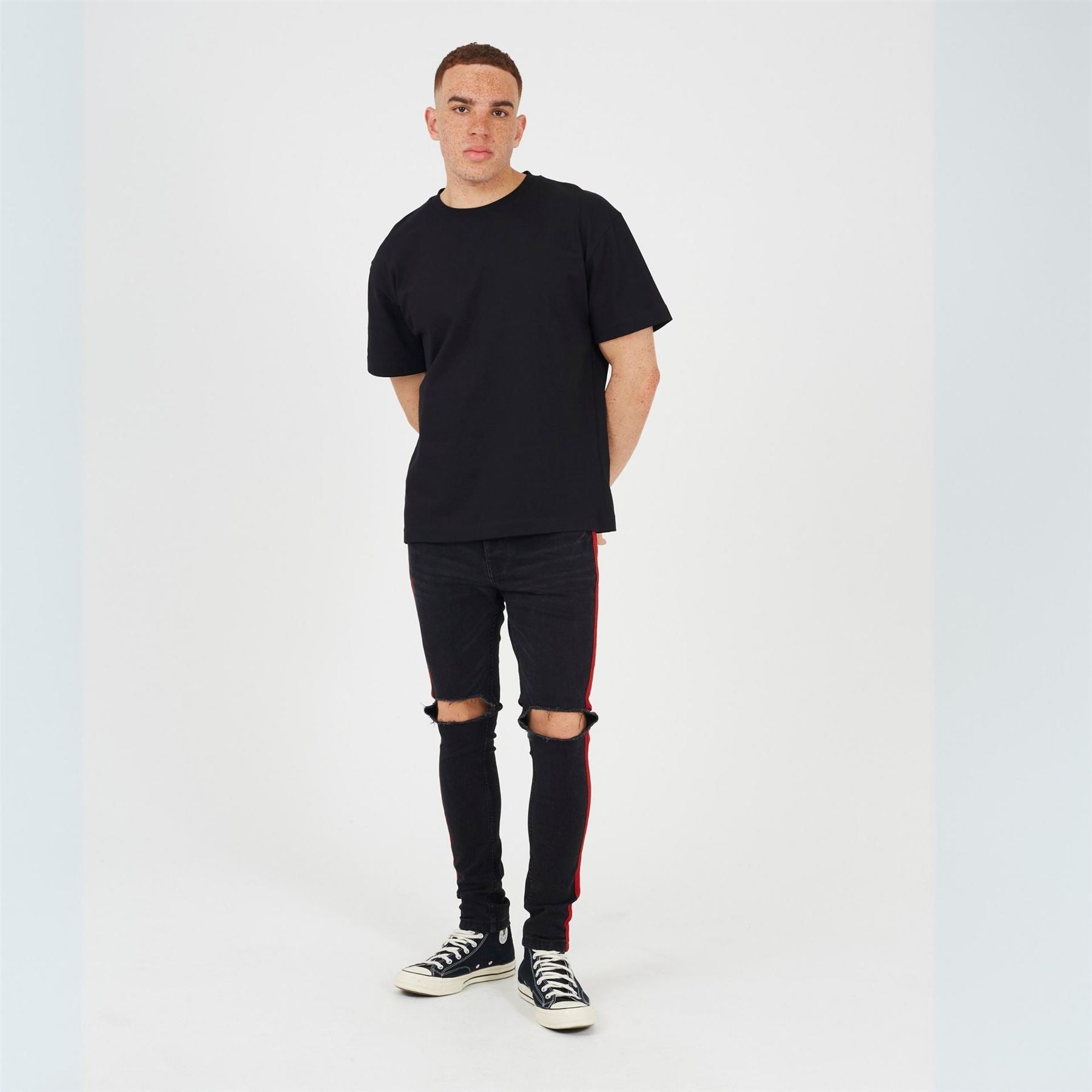 Brave Soul Fit Jeans With Contrast Side Seam Tape Detail