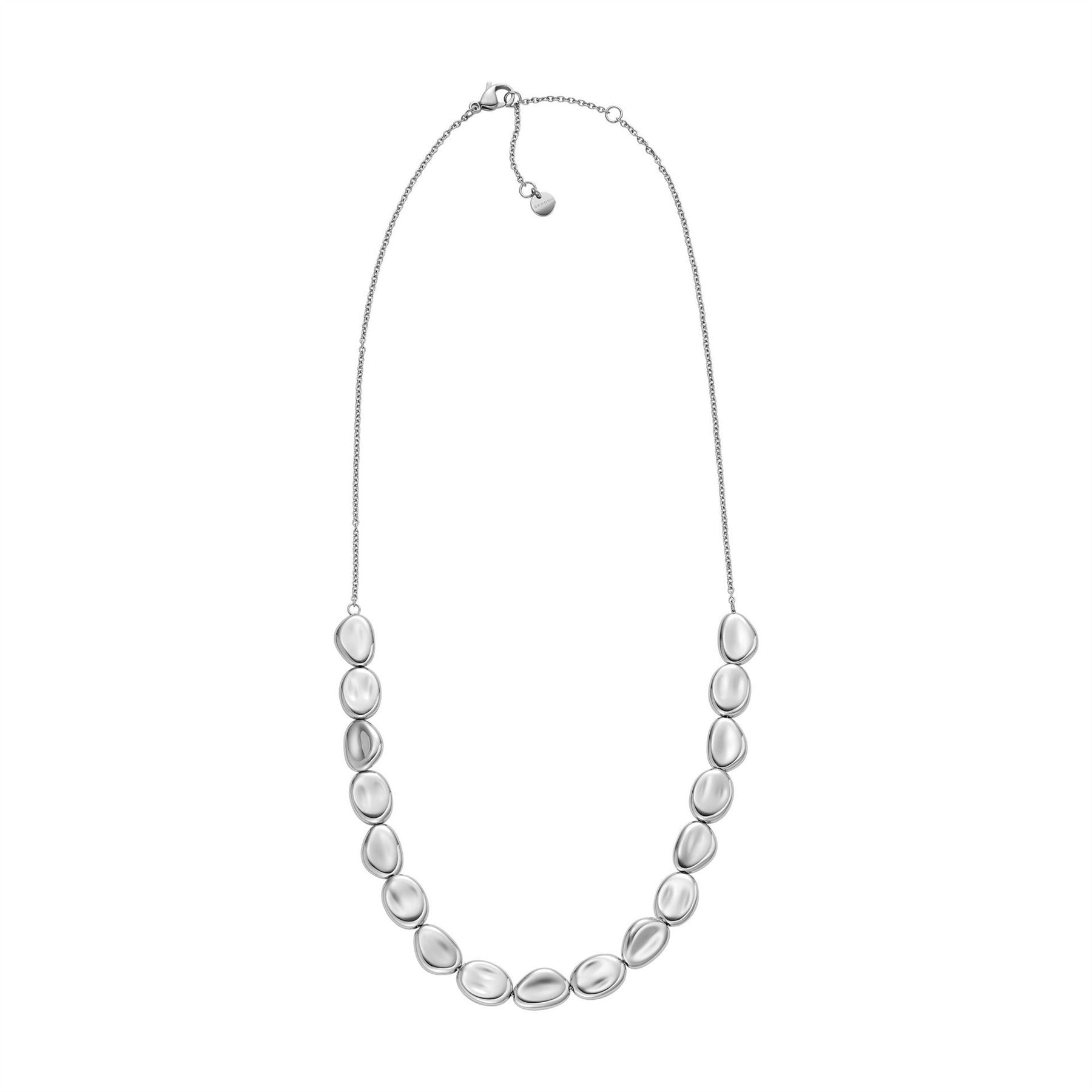 Skagen Anja Pebble Silver Stainless Steel Beaded Necklace Skj1851040
