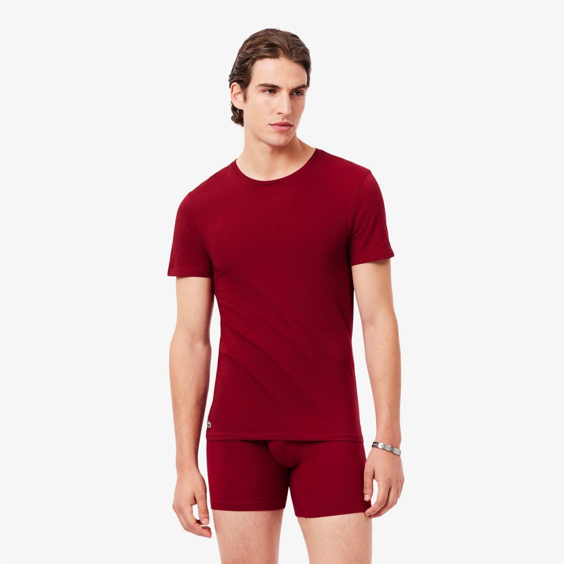 Lacoste Lacoste Logo Print Crew Neck Short Sleeve Undershirt T-Shirt