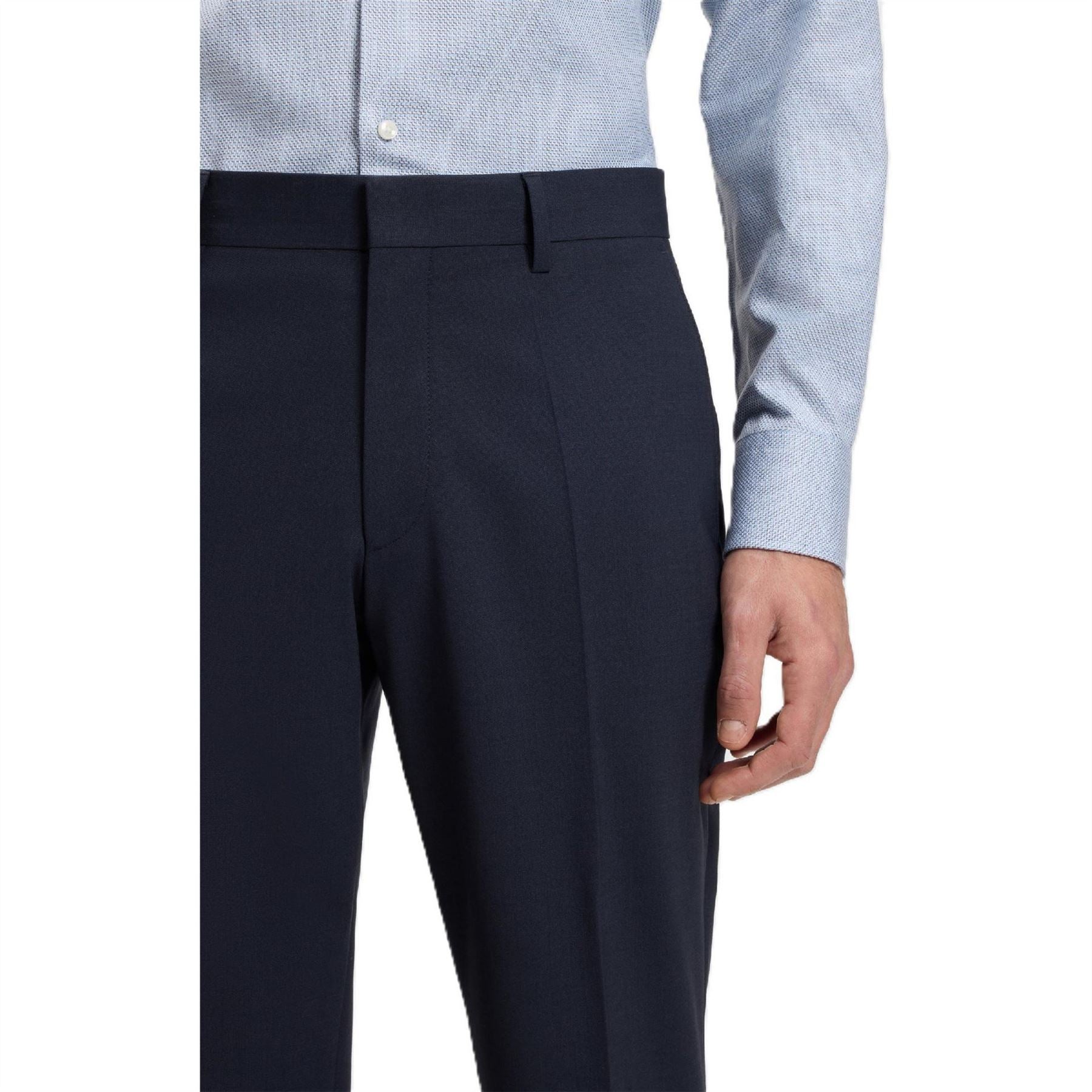 Boss Lenon Solid Patterned Straight Suit Trousers