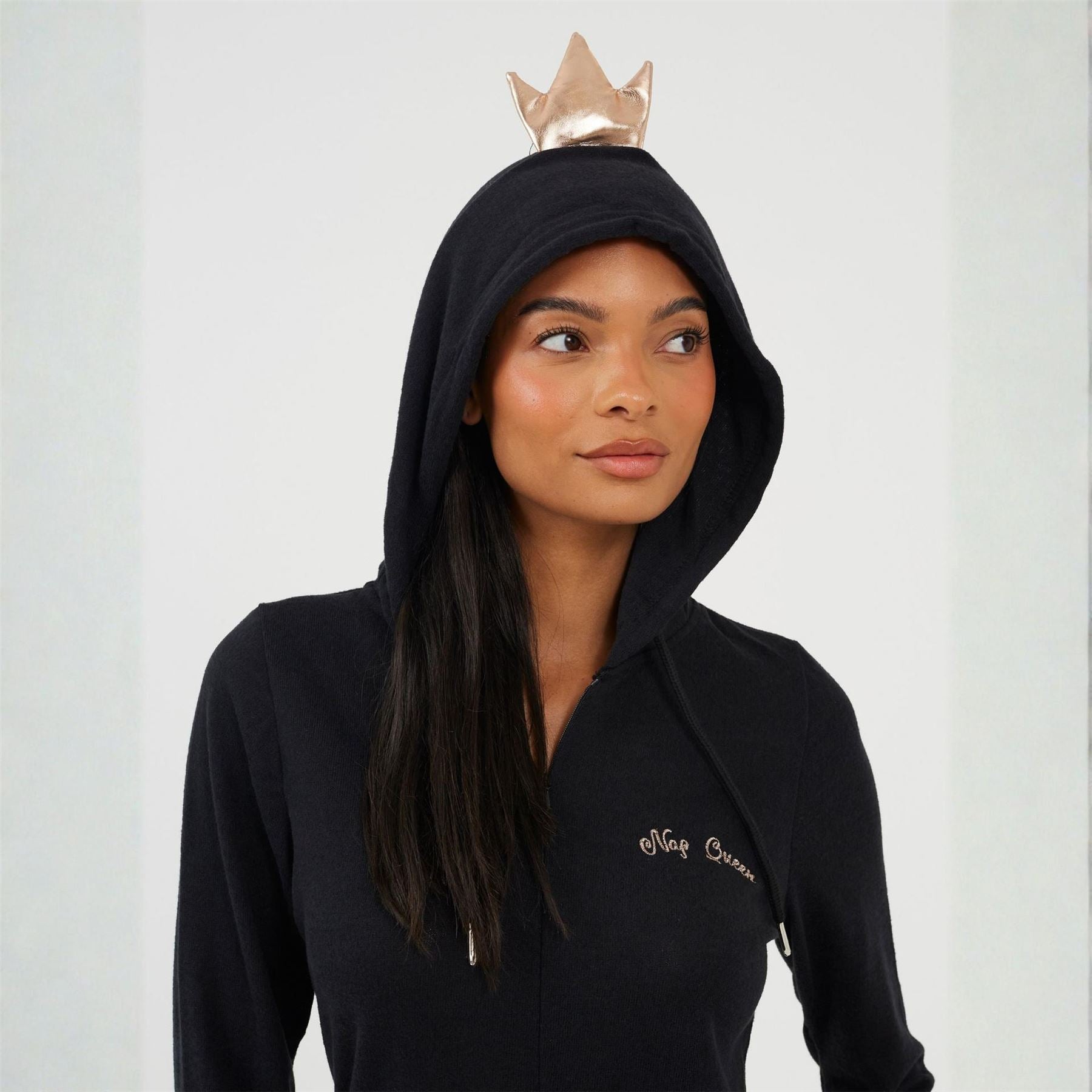 Brave Soul Womens Nap Queen Slim Fit Onesie With 3d Crown