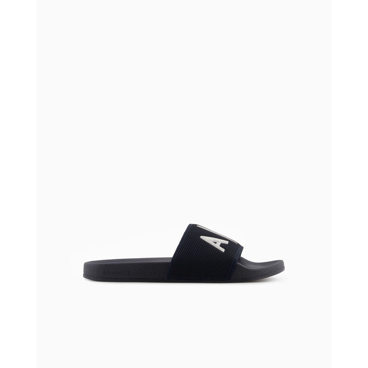 Armani Exchange Exchange Logo Print Open Toe Slide Sandals