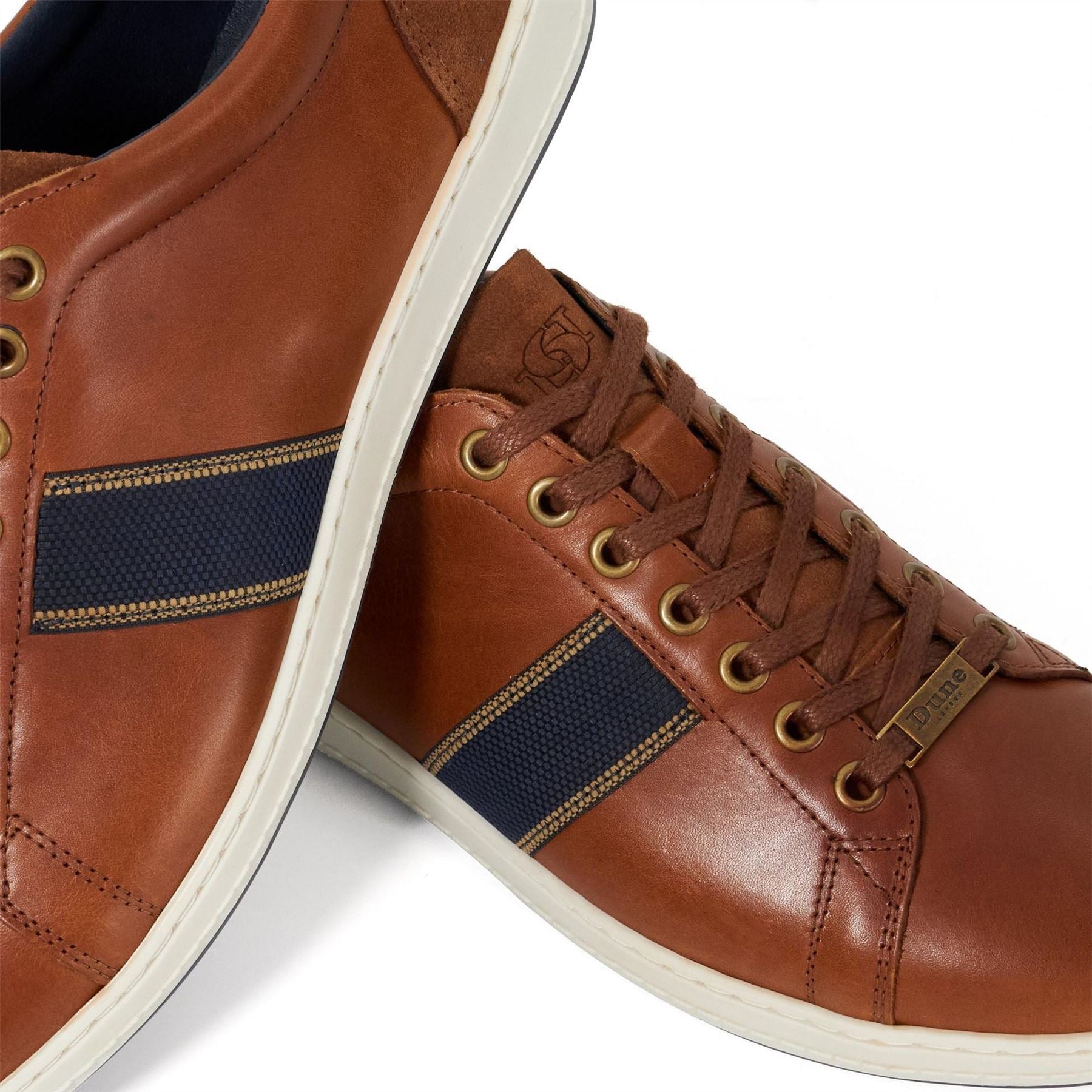 Dune London Lo Trint Stripe Lace Up Canvas Low Top Sneakers