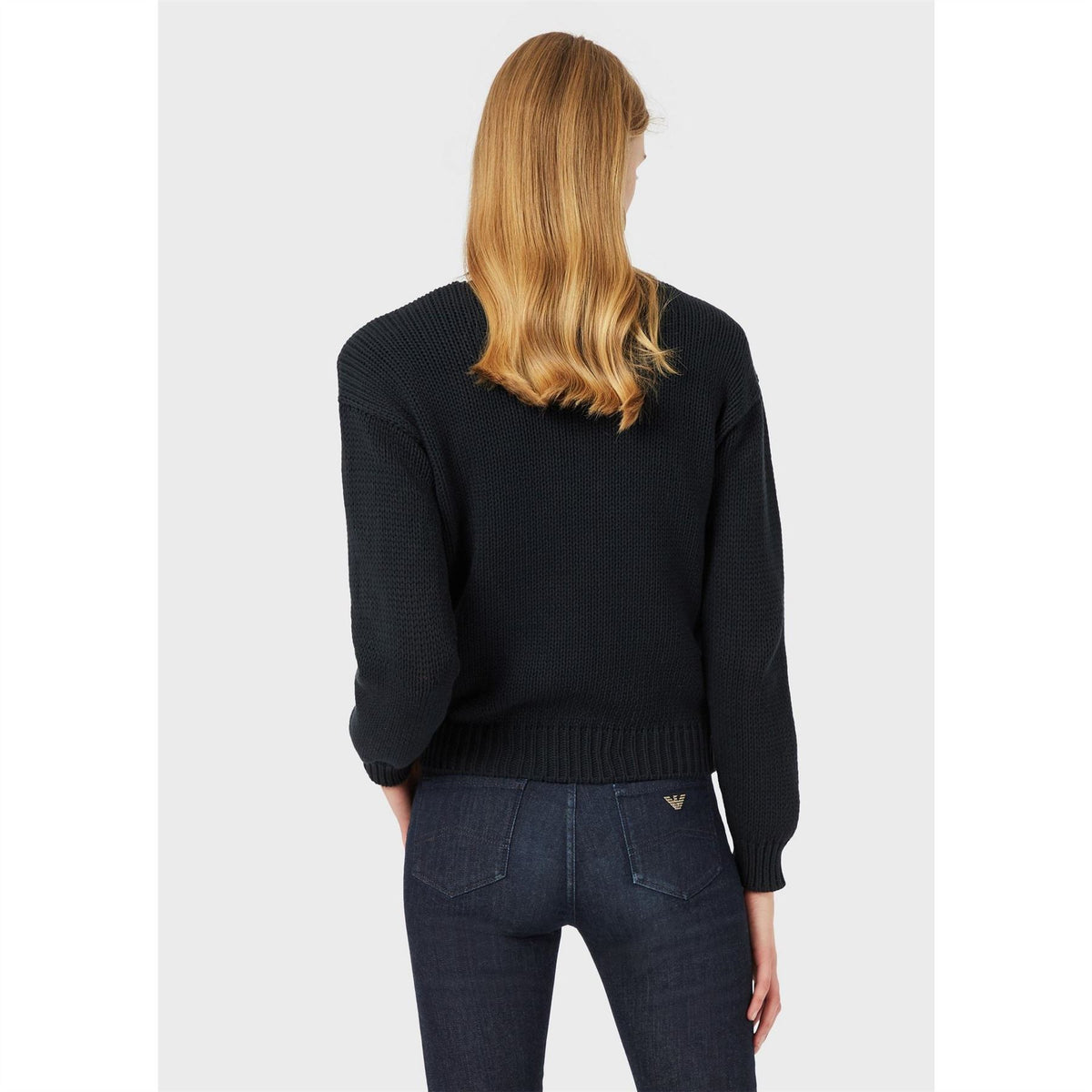 Emporio Armani Waffle Crew Neck Regular Fit Sweater