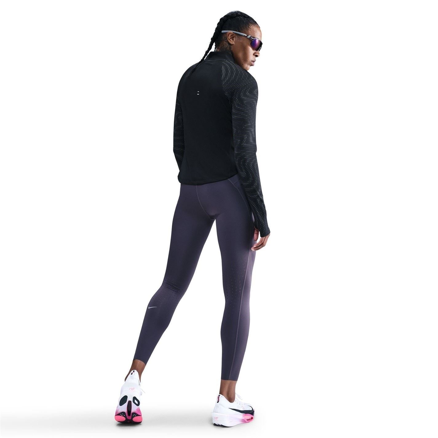 Nike Zip Neck Raglan Long Sleeve Athletic Top
