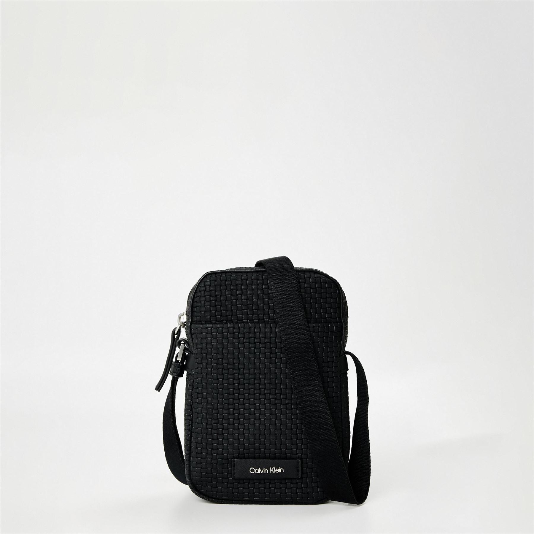 Calvin Klein Reporter Embossed Woven Cross Body Bag