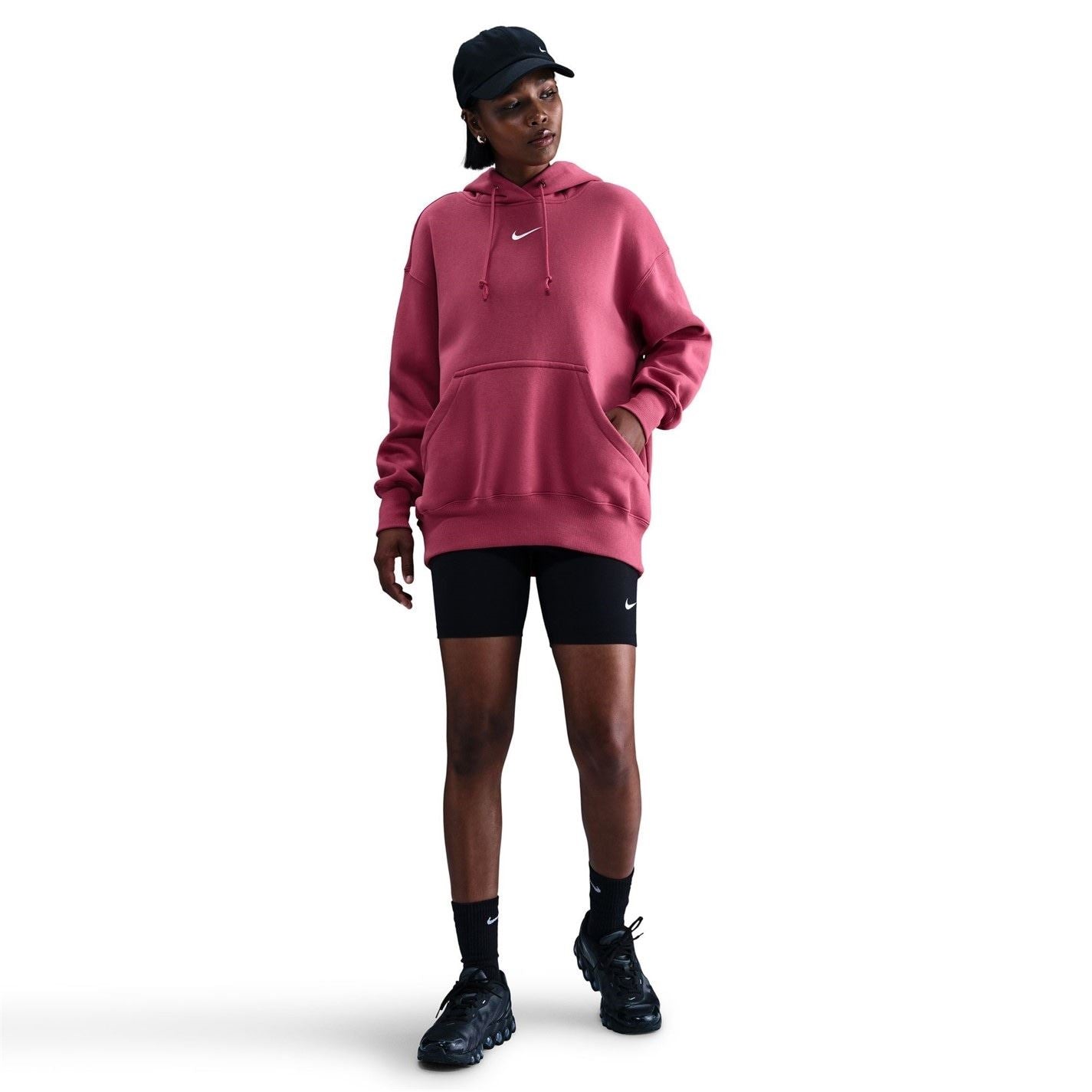 Nike Phoenix Fleece Oversize Fit Drop Shoulder Long Sleeve Hooded Neck Sweatshirt